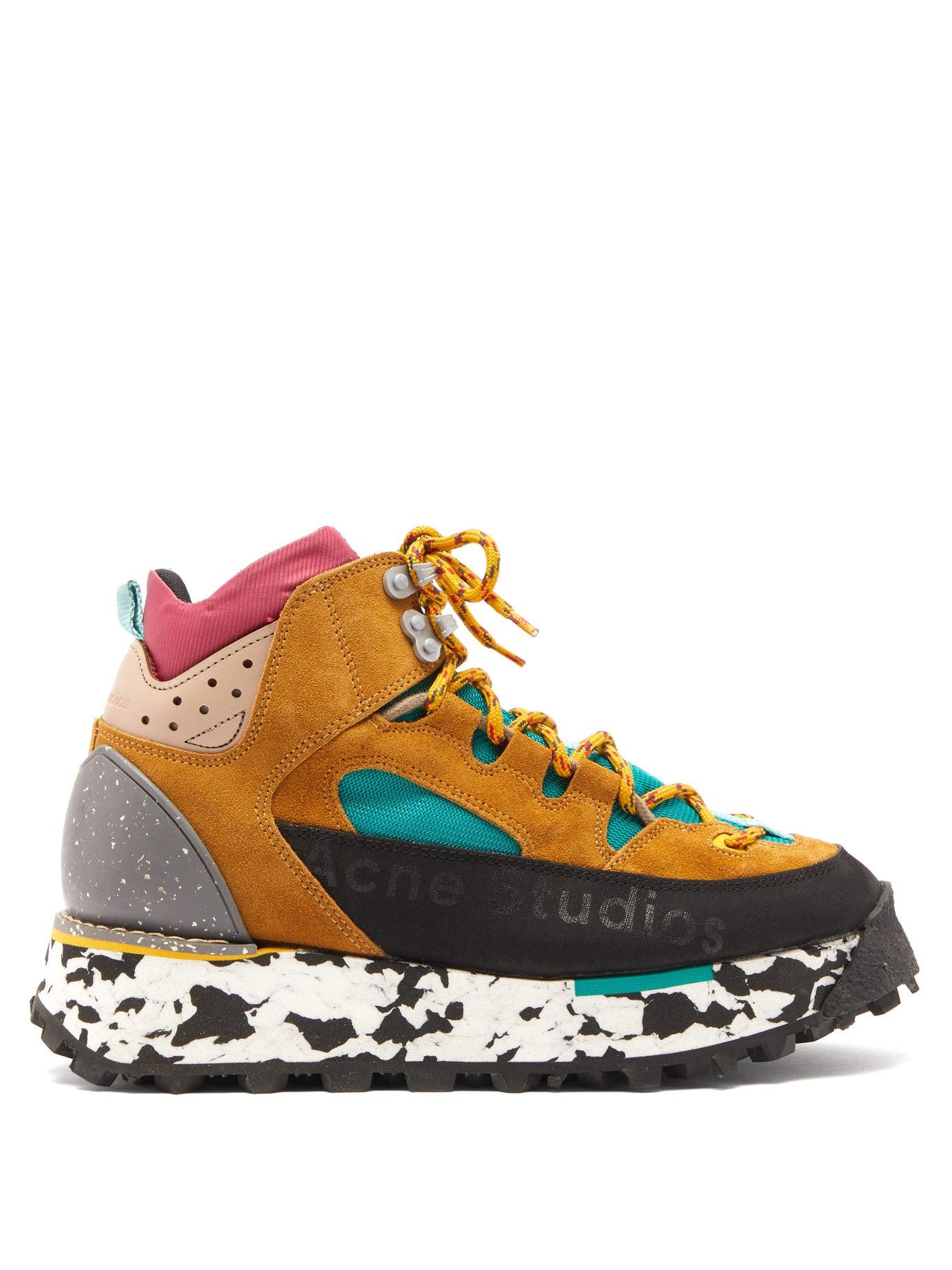 Acne Studios Bertrand Canvas And Suede Hiking Boots | Lyst