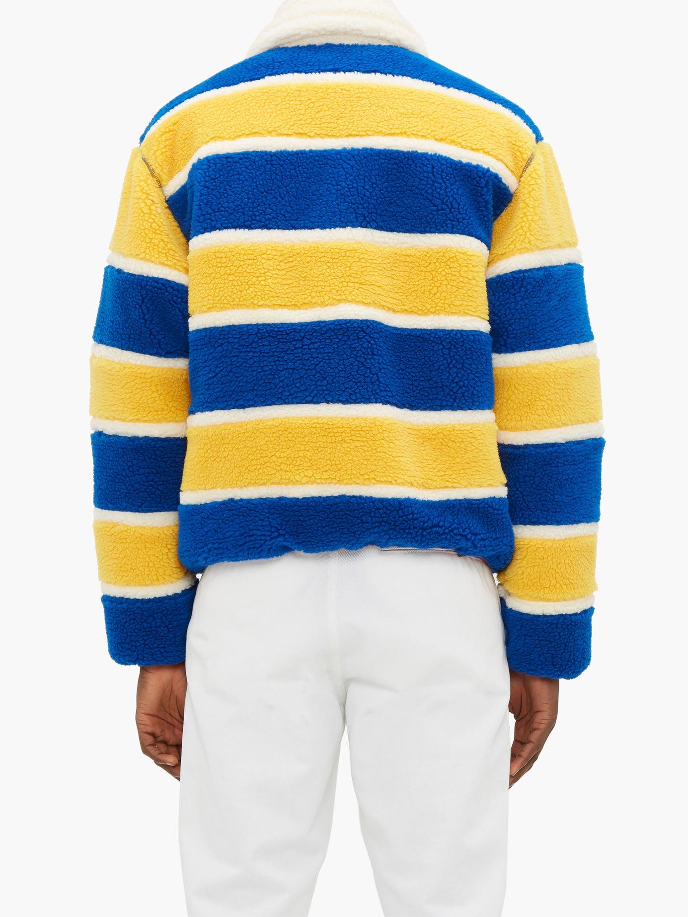 Marni Striped Fleece Jacket in Yellow Blue White (Blue) for Men - Lyst