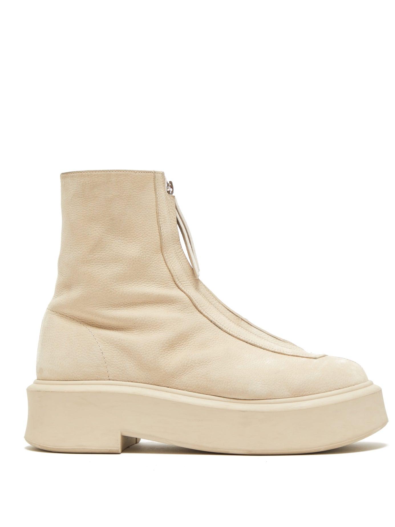 the row zippered platform leather combat boots
