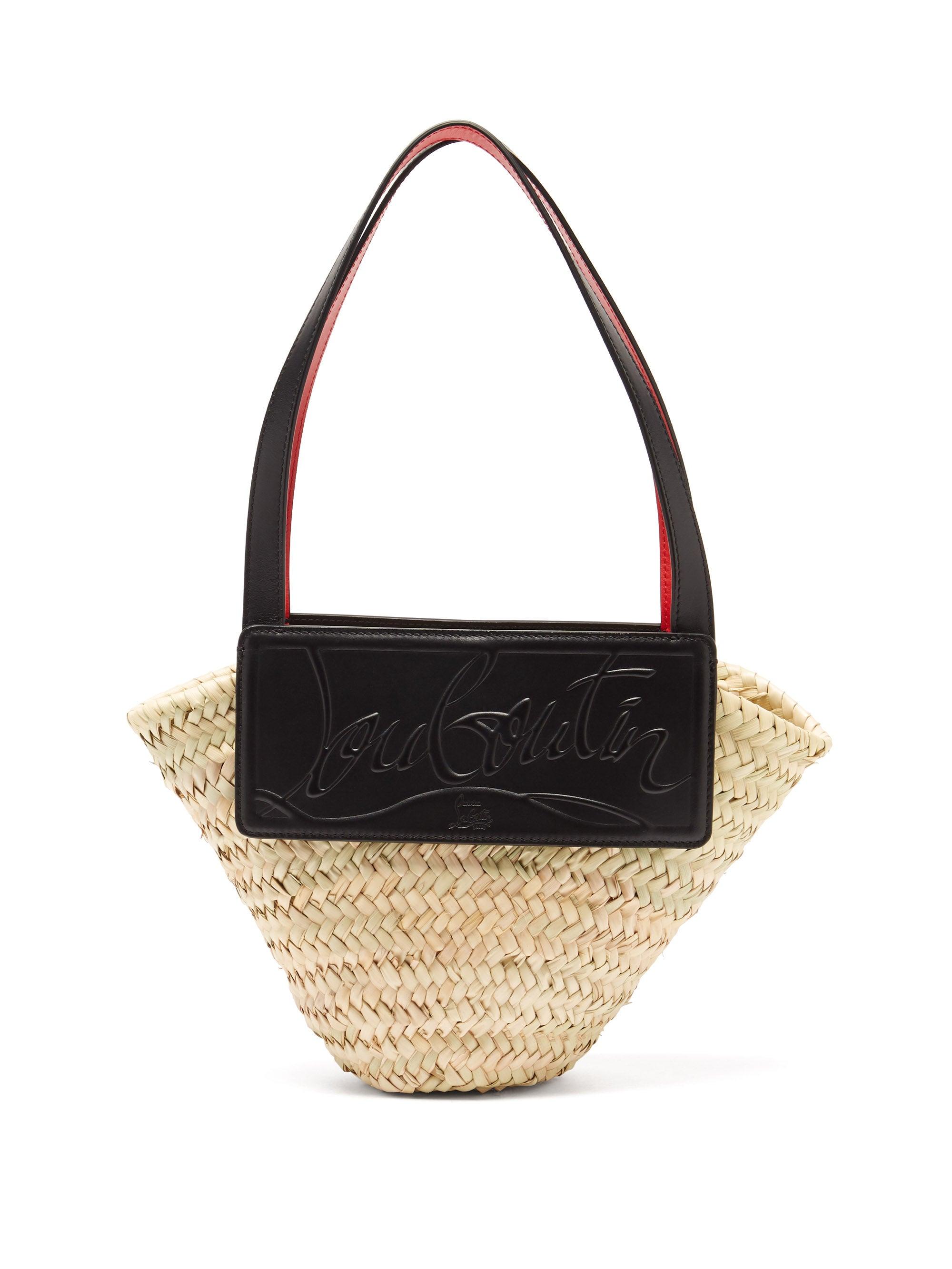 small black straw bag