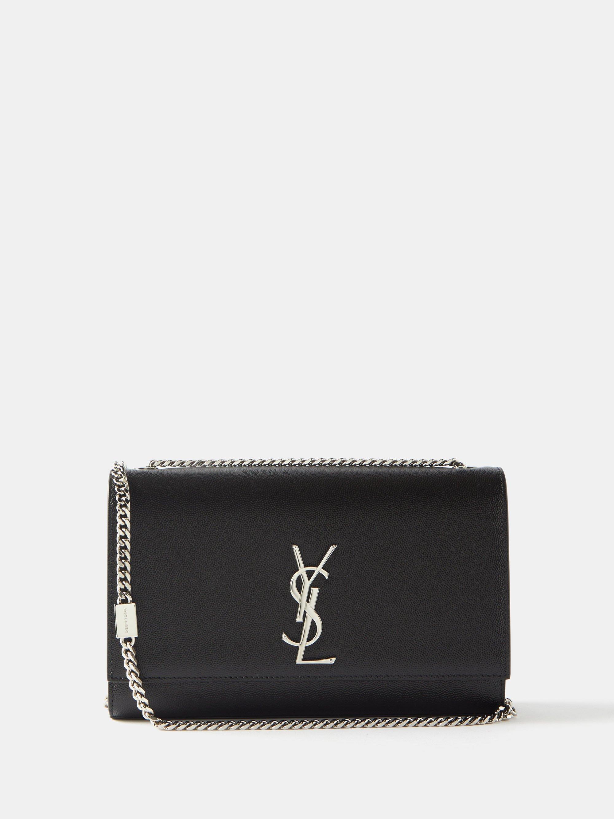Saint Laurent Kate Medium Ysllogo Leather Crossbody Bag in Black Lyst
