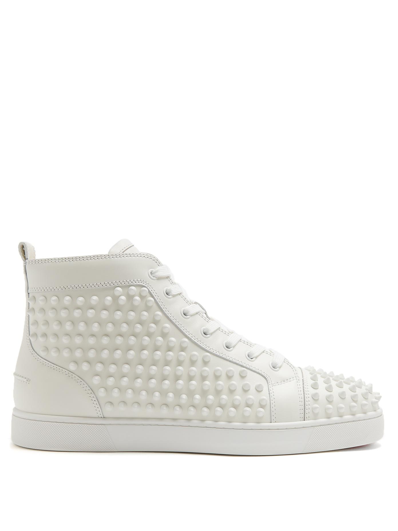 Christian Louboutin Leather Yang Louis High-top Spike-embellished ...