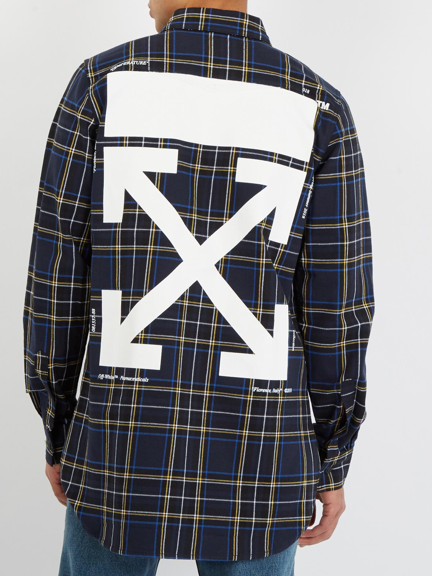 Off-White c/o Virgil Abloh Check-print Back-graphic Shirt for Men Lyst