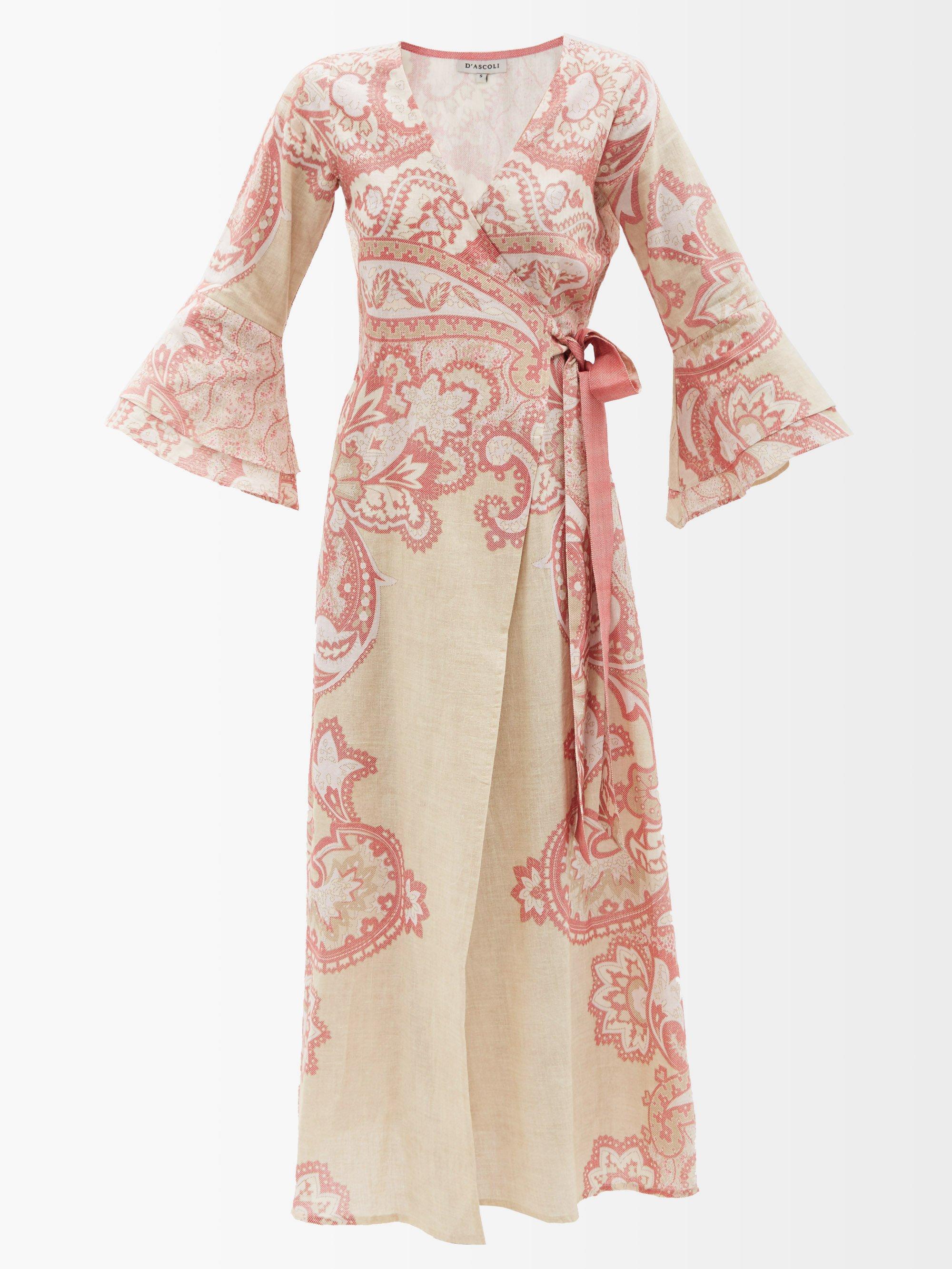 Robe portefeuille en khadi de coton Diya D'Ascoli en coloris Rose | Lyst