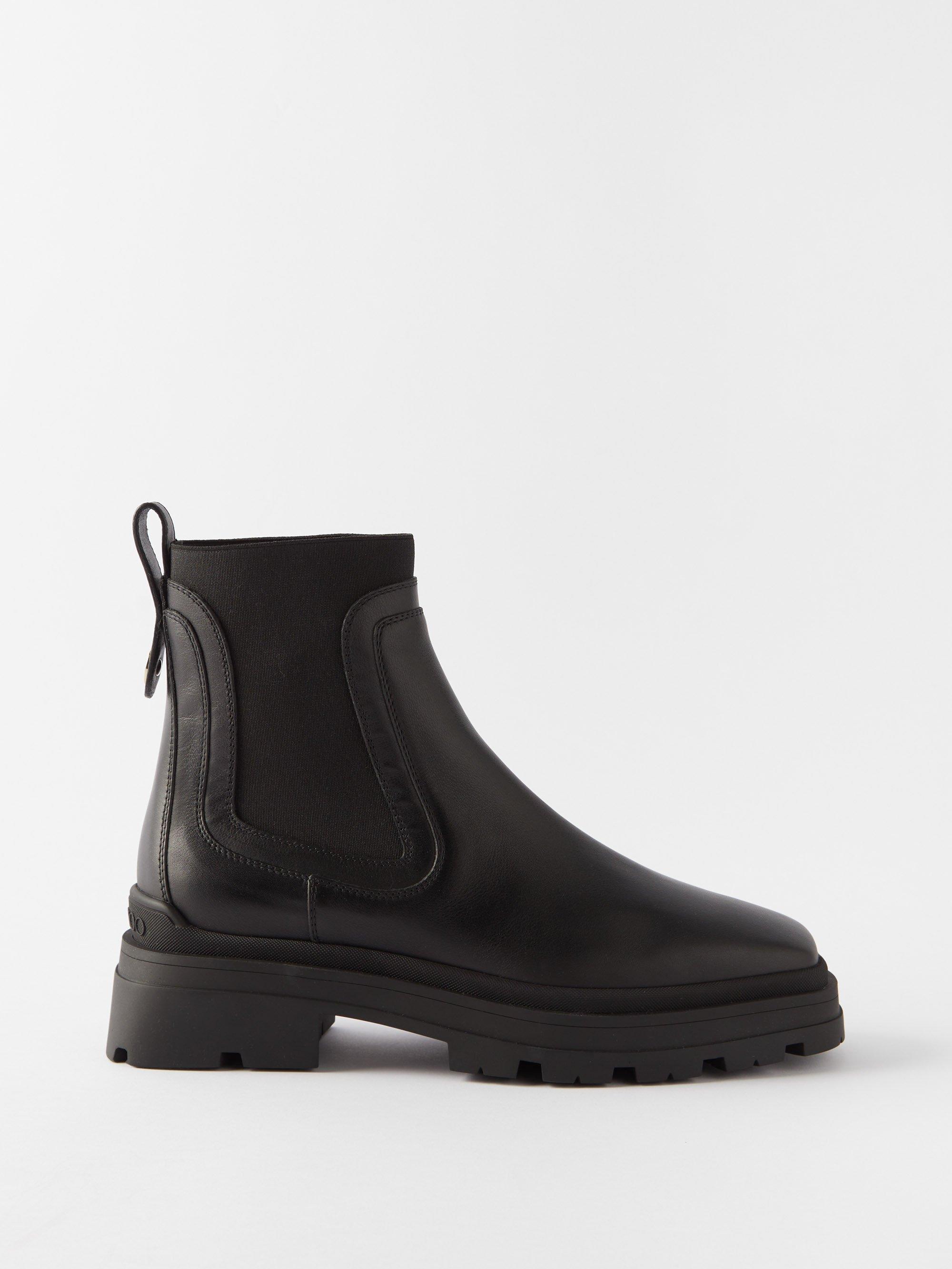 Jimmy Choo Veronique 45 Leather Ankle Boots in Black | Lyst