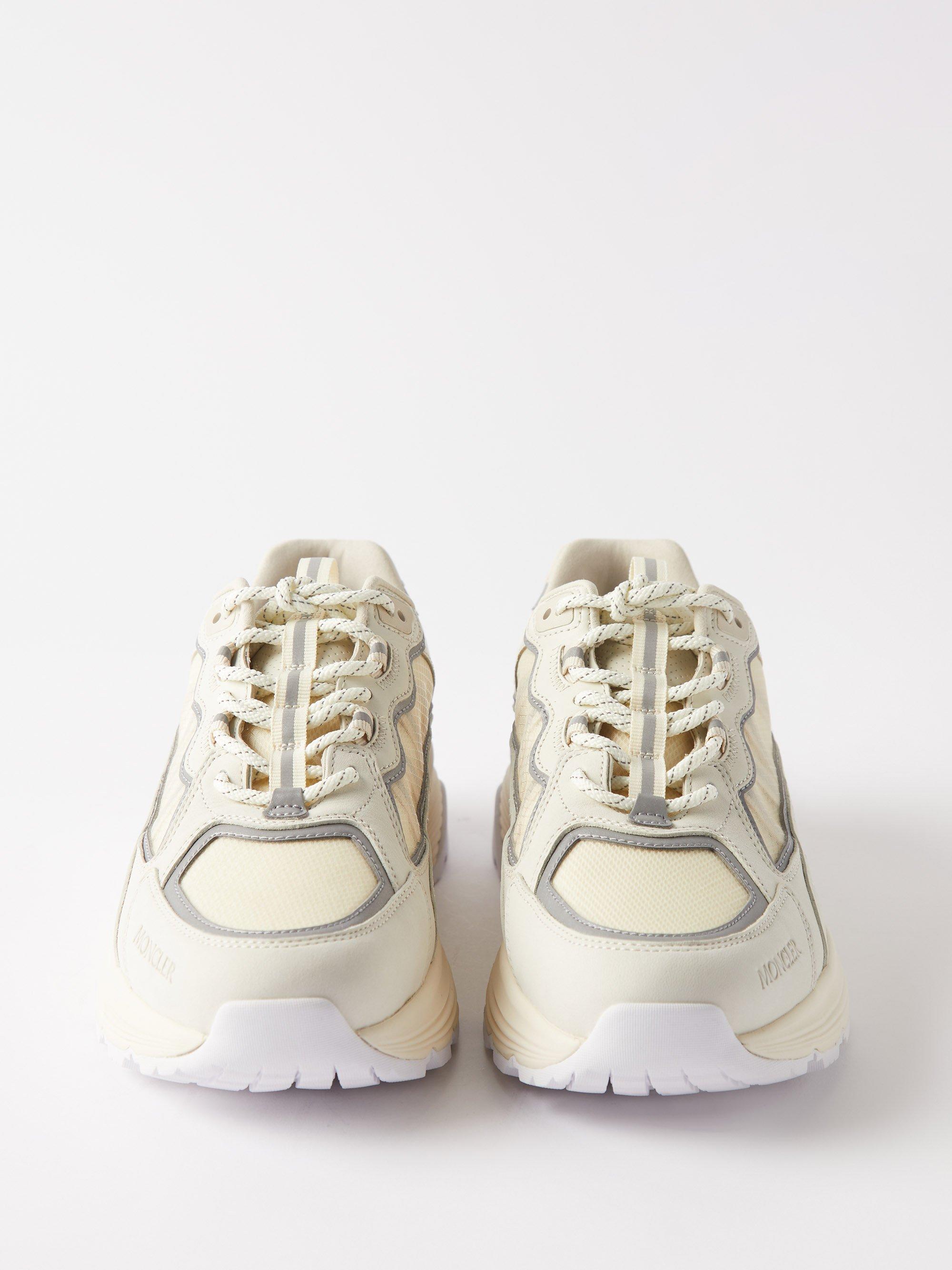 Moncler Lite Runner Leather Trainers in White for Men | Lyst