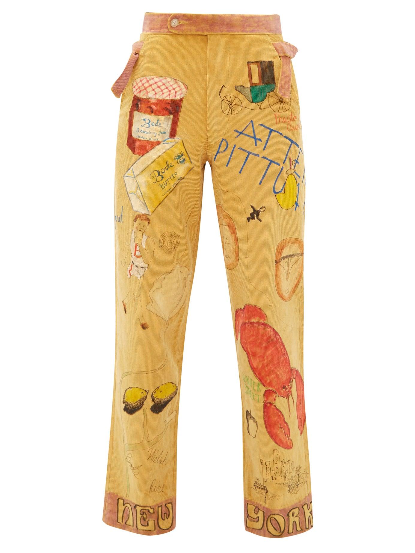 Hand-painted Cotton-corduroy Trousers 