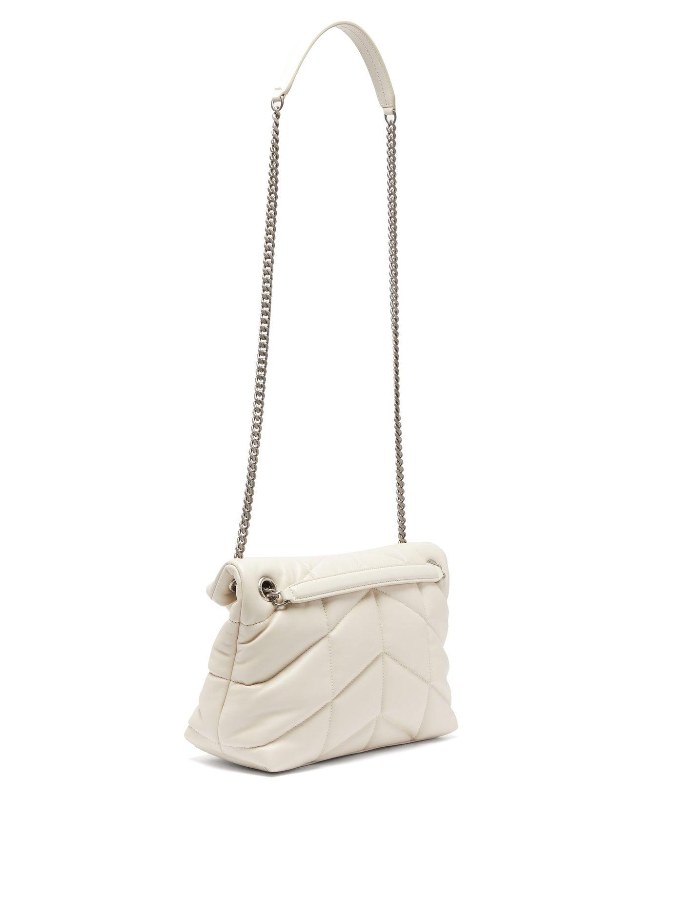Saint Laurent - Authenticated Loulou Puffer Handbag - Leather White Plain for Women, Never Worn