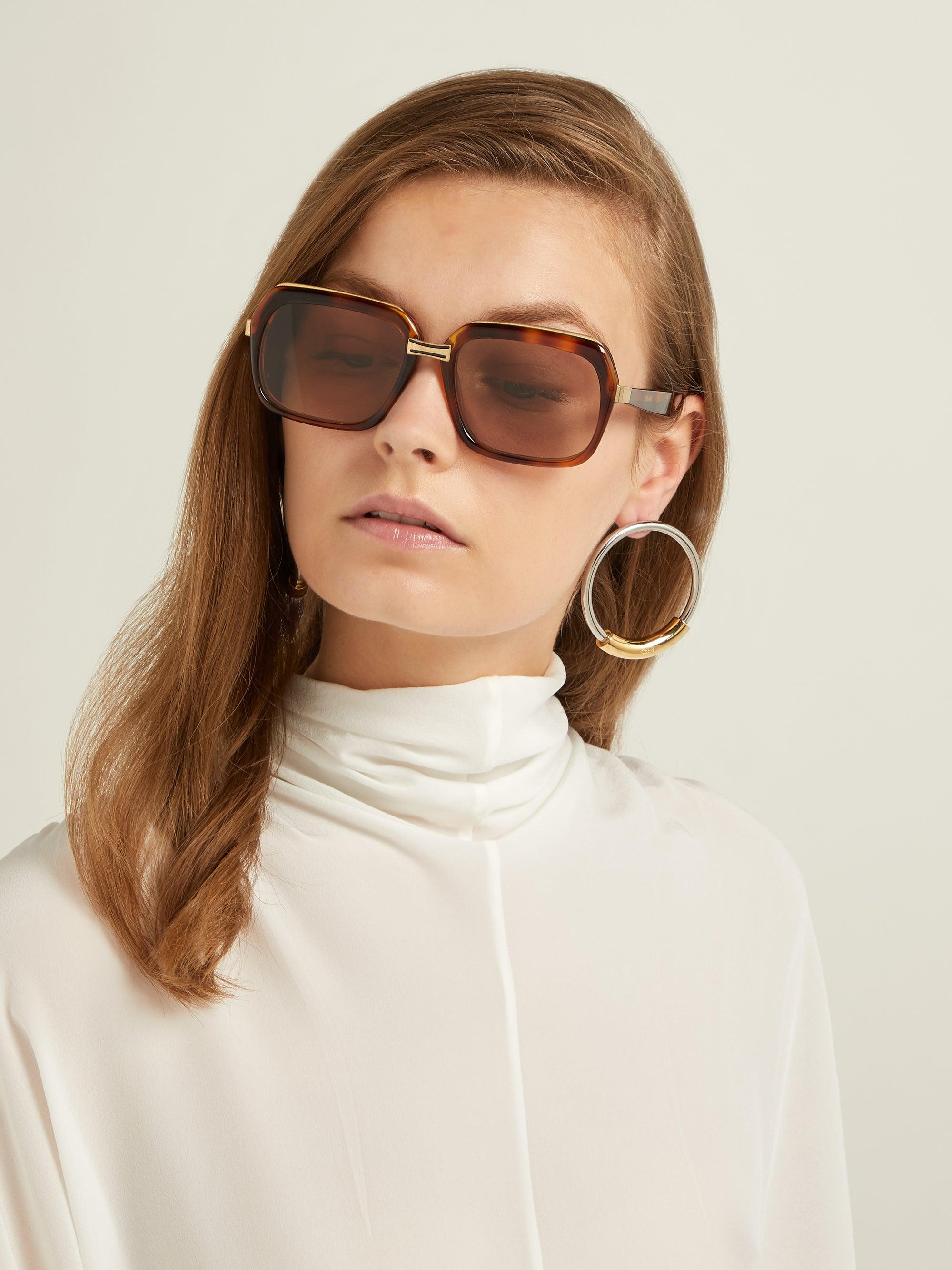 celine tortoiseshell square sunglasses