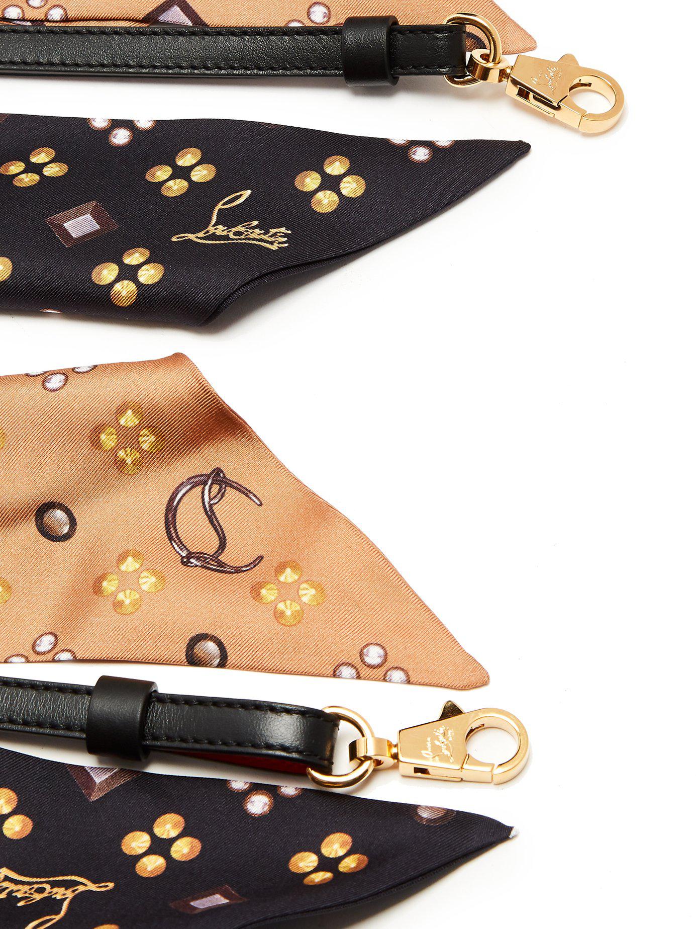 Christian Louboutin Artemistrap Loub Scarf Leather Bag Strap in Black