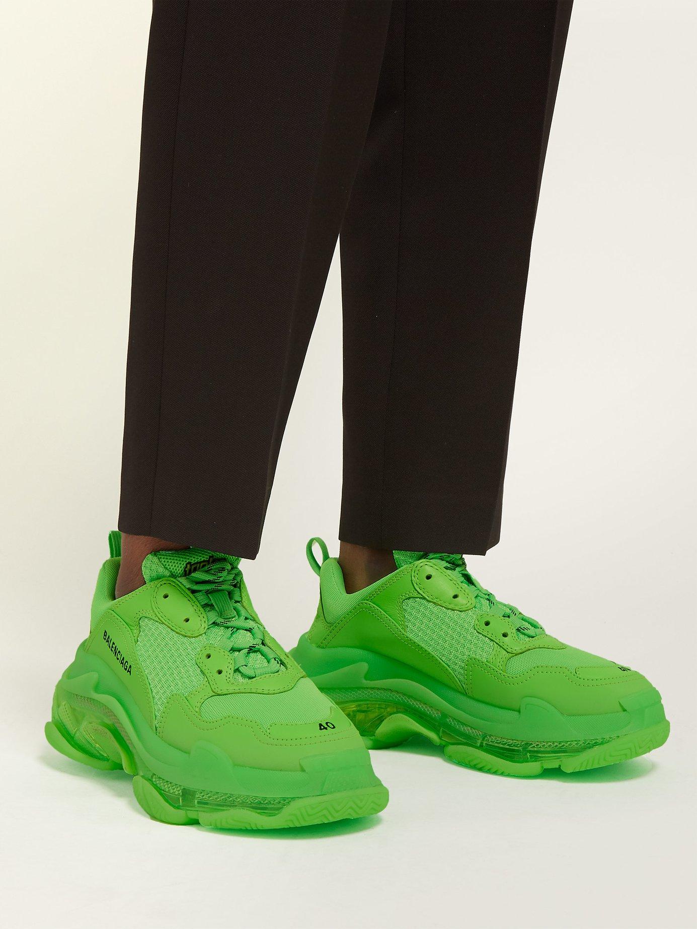 Triple Clear Sole Trainers in Green (Green) - Lyst