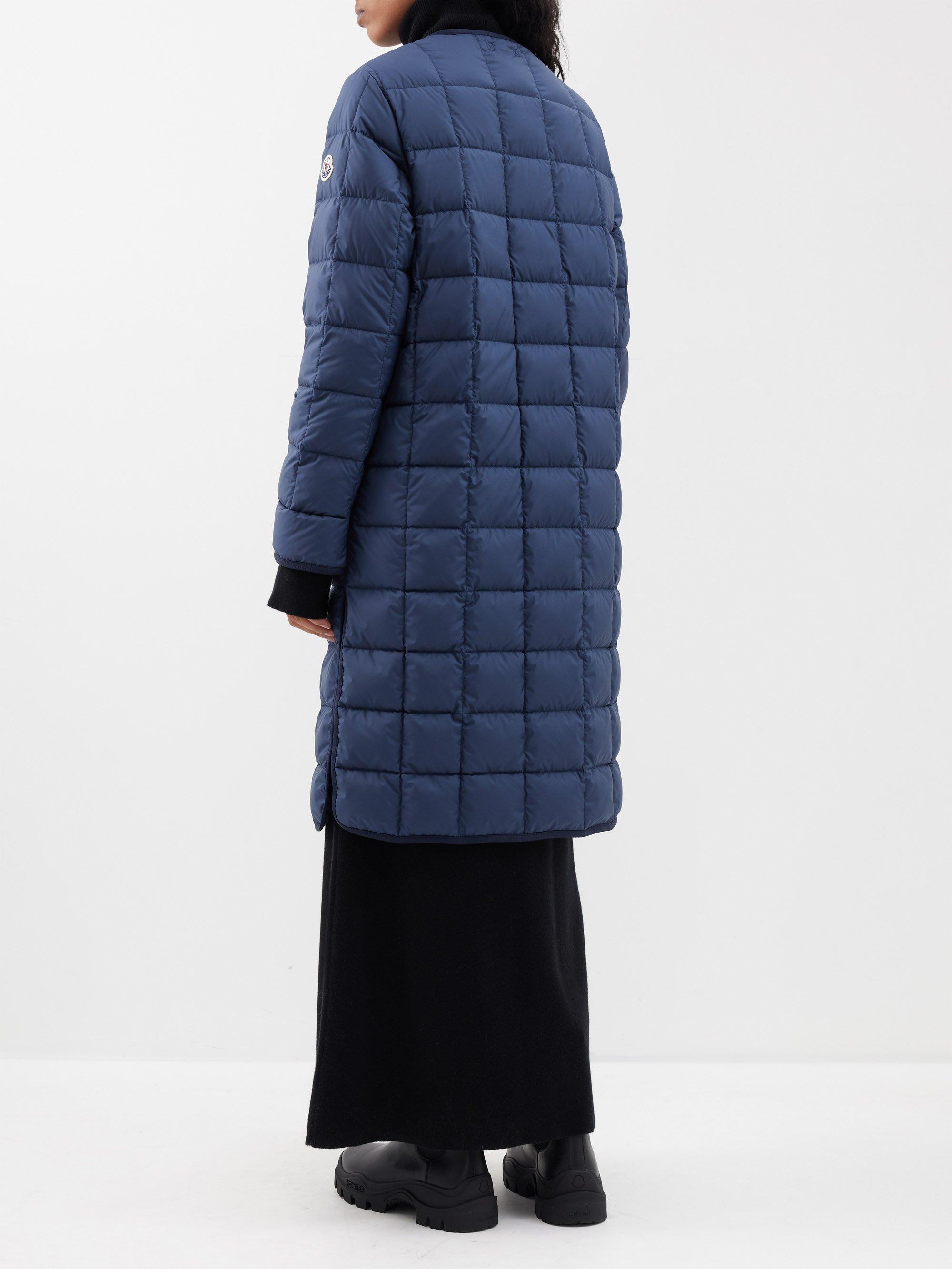 Moncler moka lacquer long best sale puffer coat