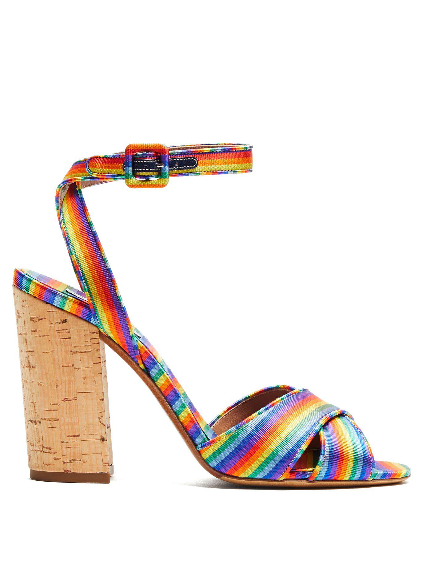 rainbow strap sandals