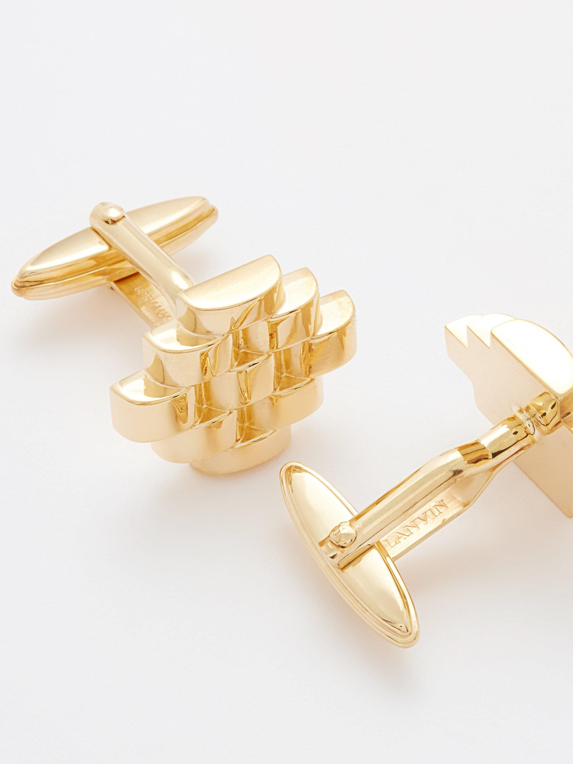 Lanvin - Textured Gold-plated Cufflinks - Mens - Gold