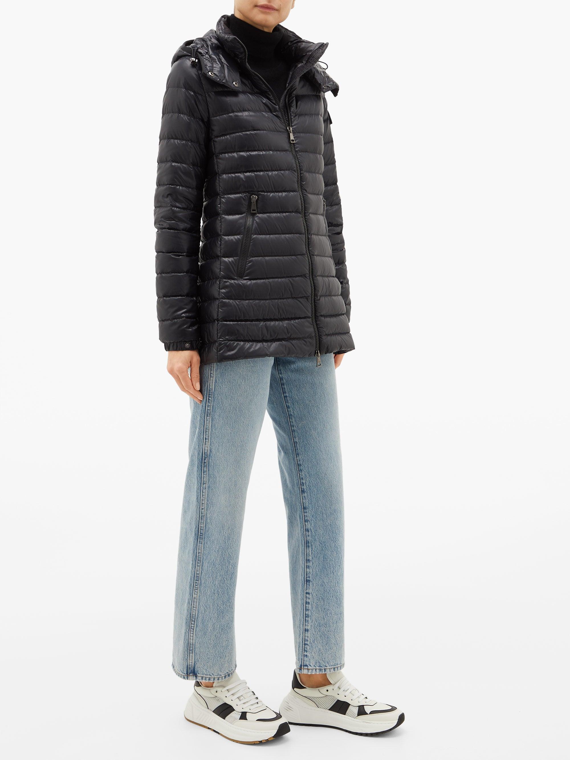 Moncler Synthetic Menthe Giubbotto Hooded Drawstring Puffer Coat in Black -  Lyst