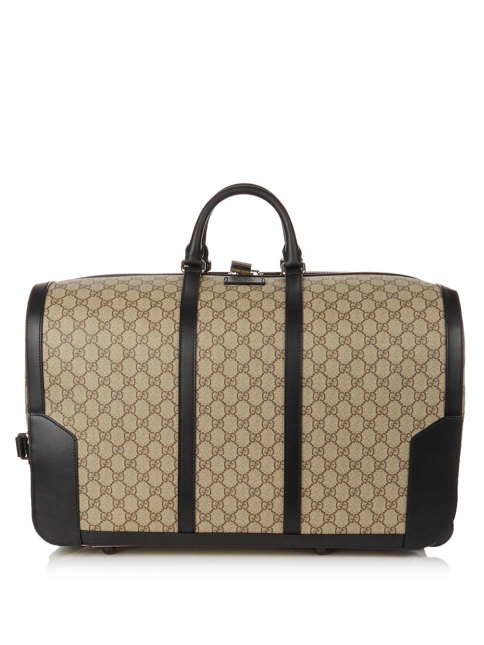 Gucci Eden Canvas And Leather Wheeled CarryOn Bag in Brown Lyst