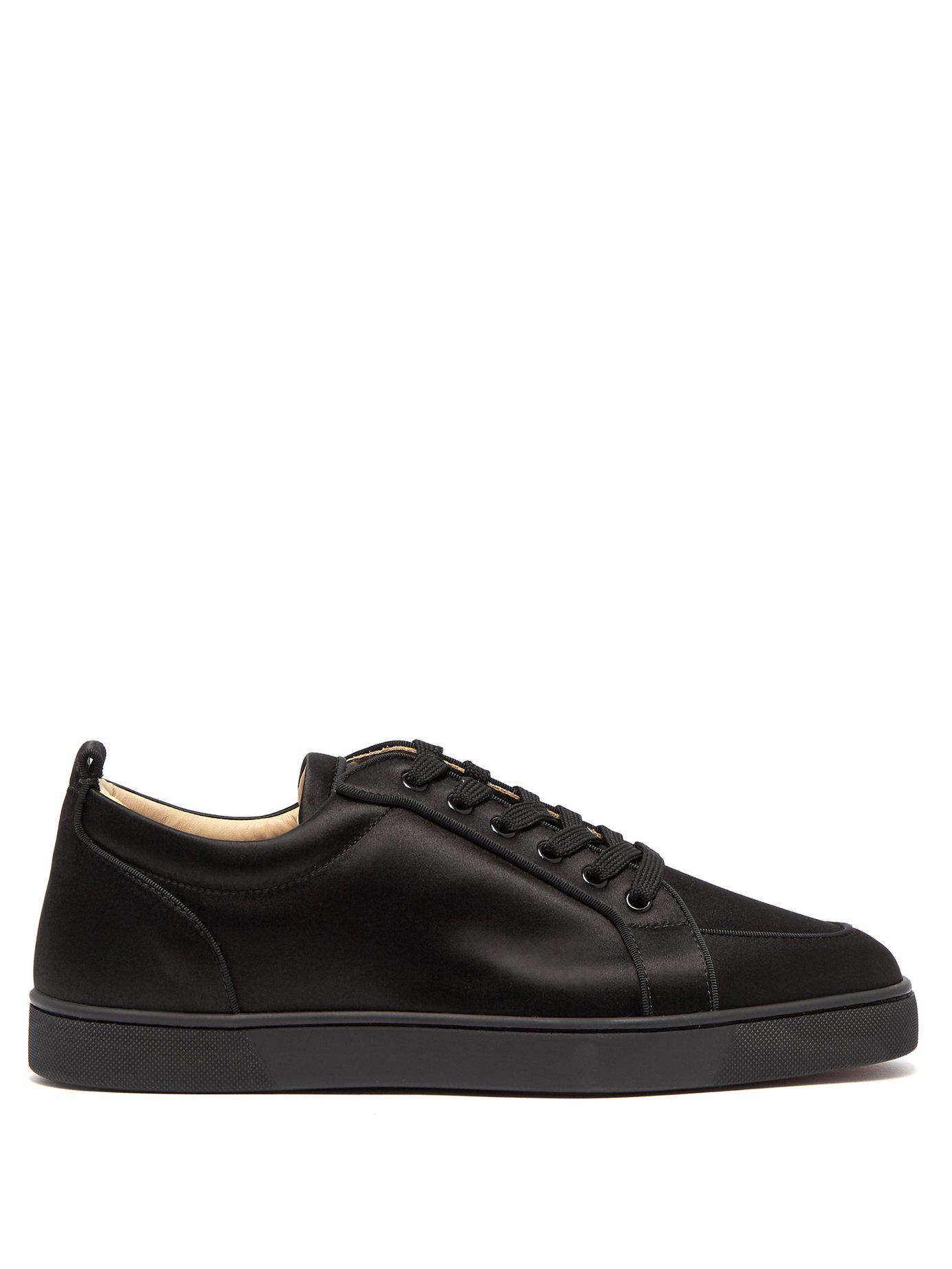 Christian Louboutin Rantulow Satin Low-top Trainers in Black for Men - Lyst