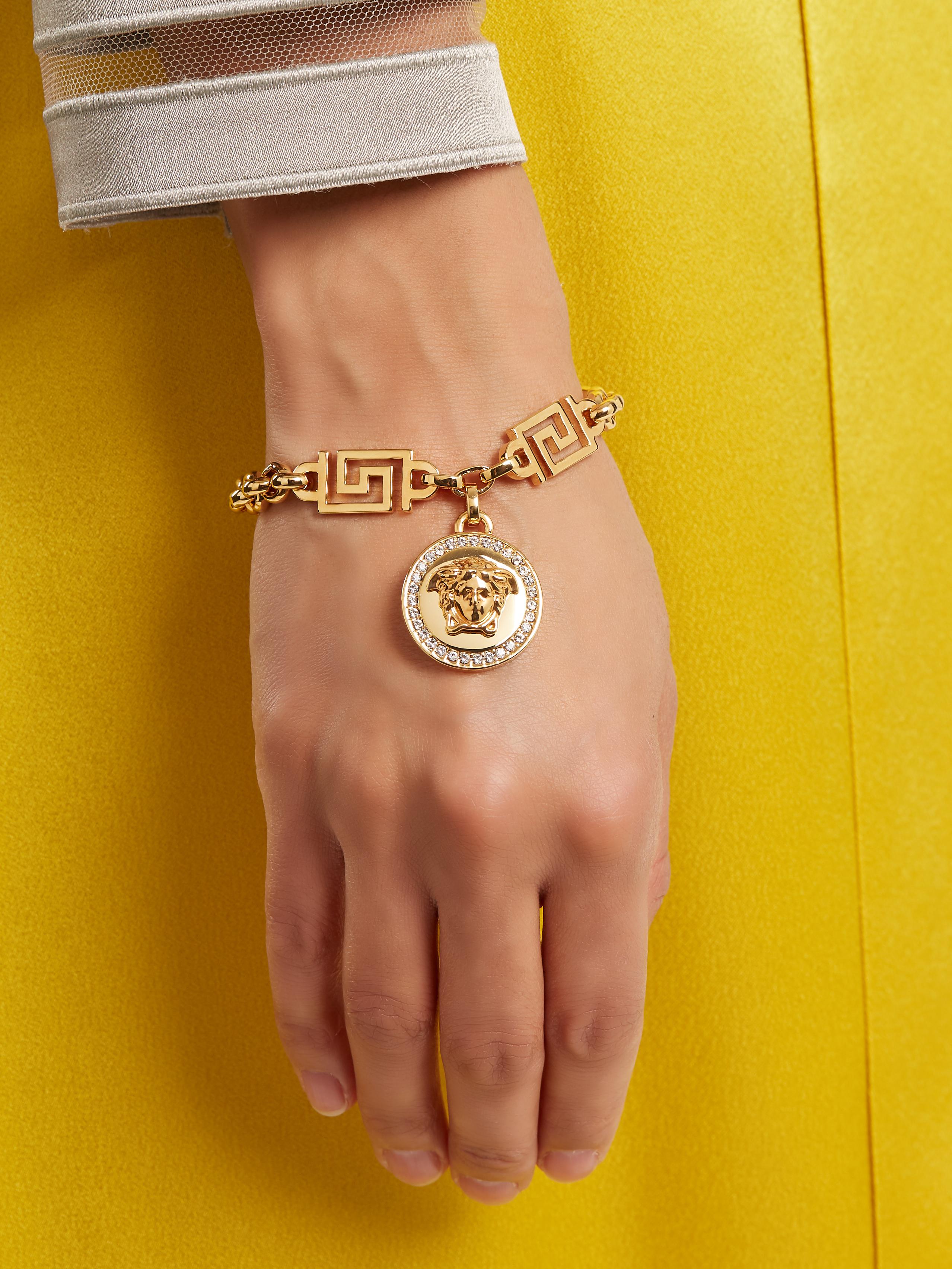 Versace Medusa Crystal-embellished Bracelet in Gold (Metallic) - Lyst