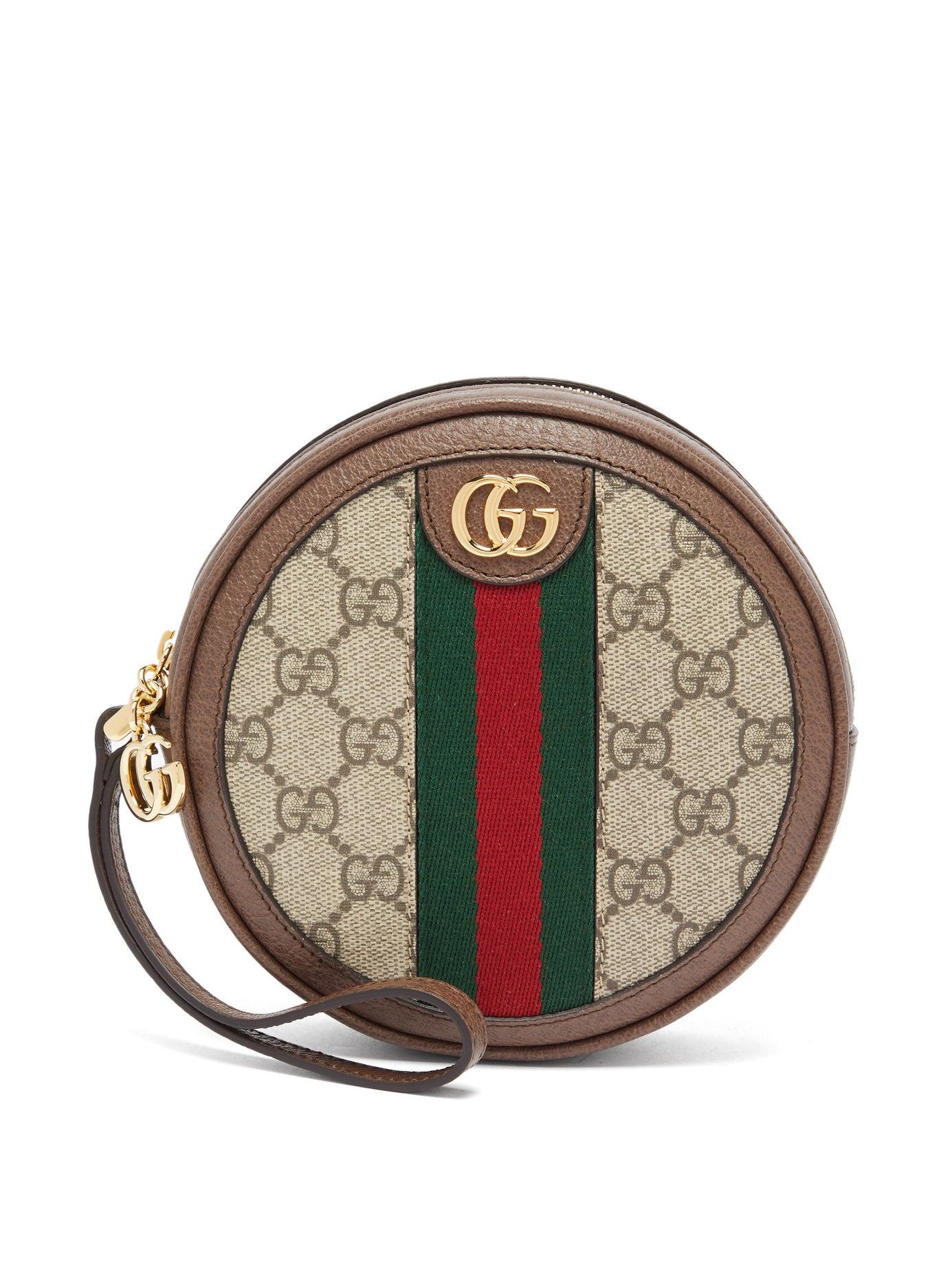 Gucci Ophidia Leather Wristlet Pouch Lyst