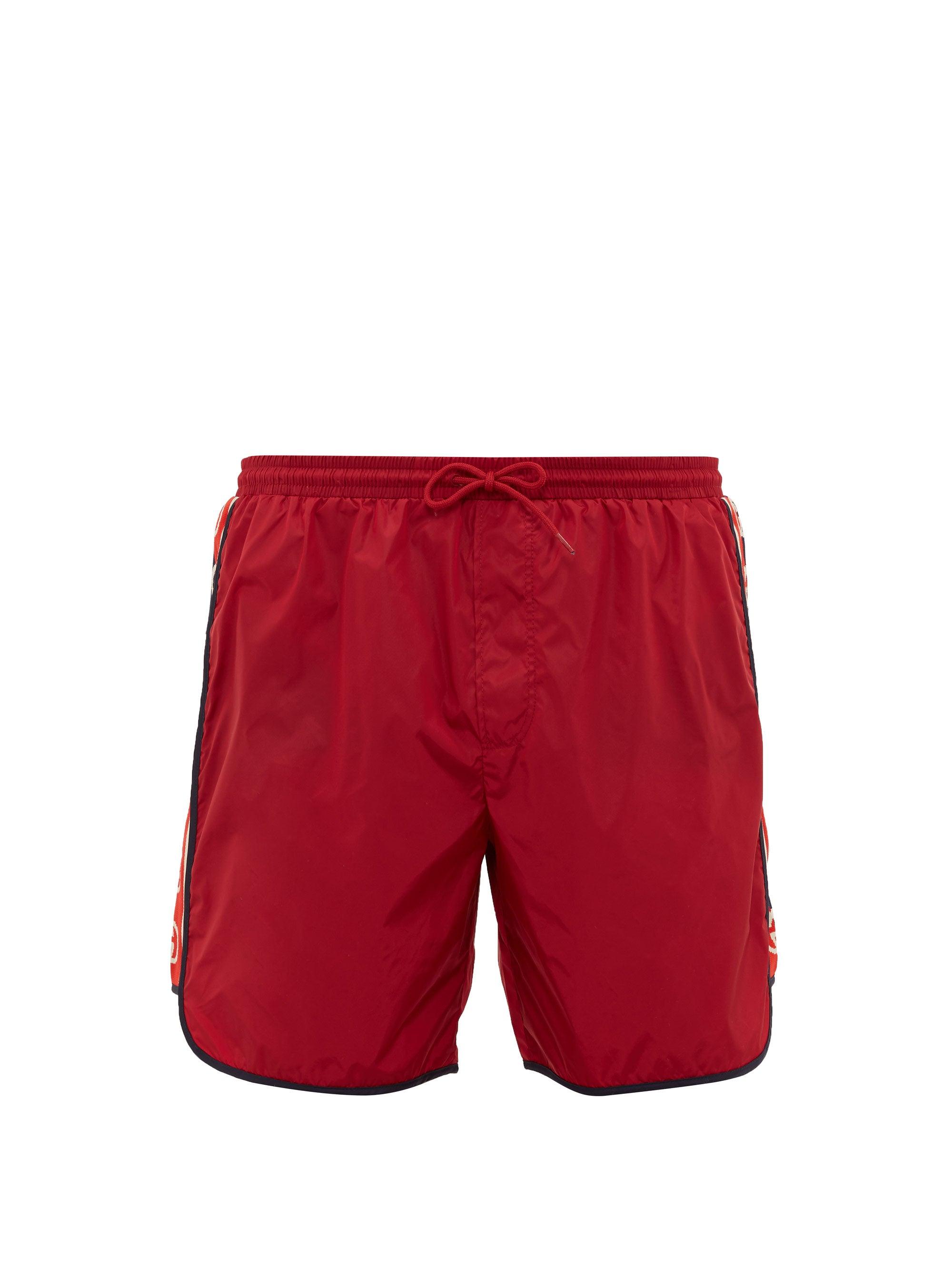 Gucci Logostripe Swim Shorts in Red for Men Lyst