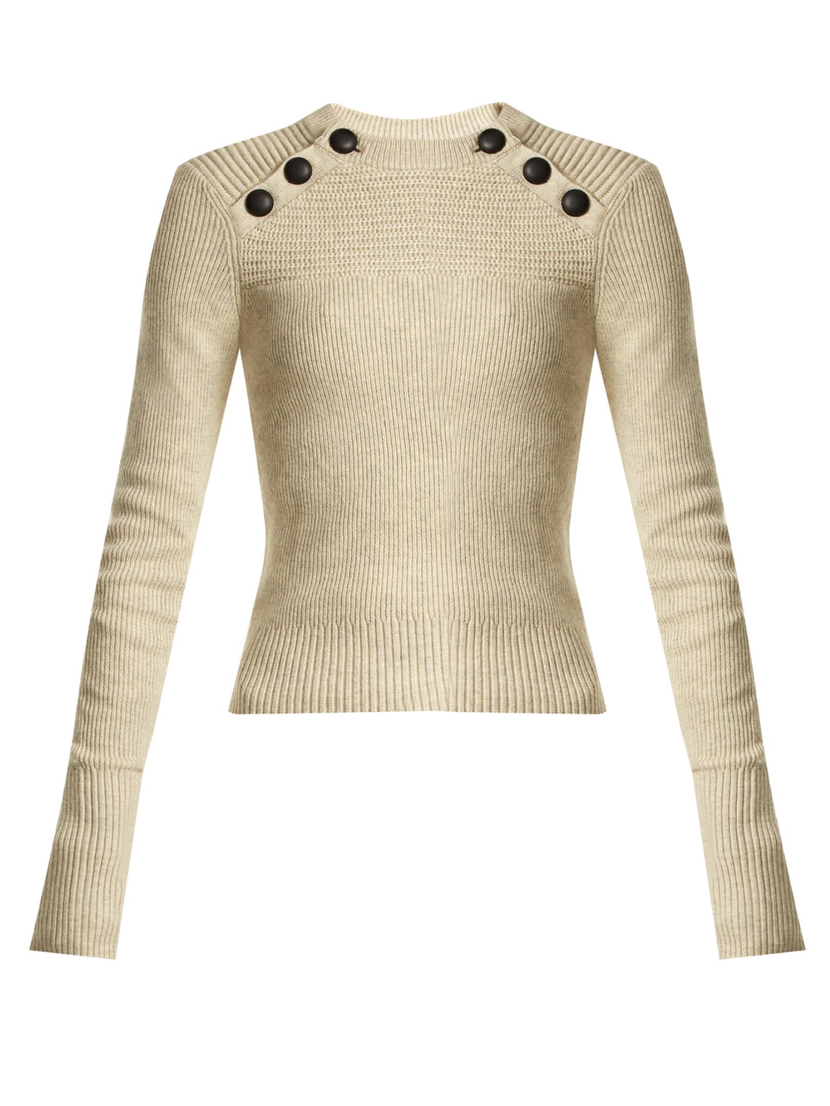 Étoile Isabel Marant Koyle Button-shoulder Cotton-blend Knit Sweater in  Gray | Lyst