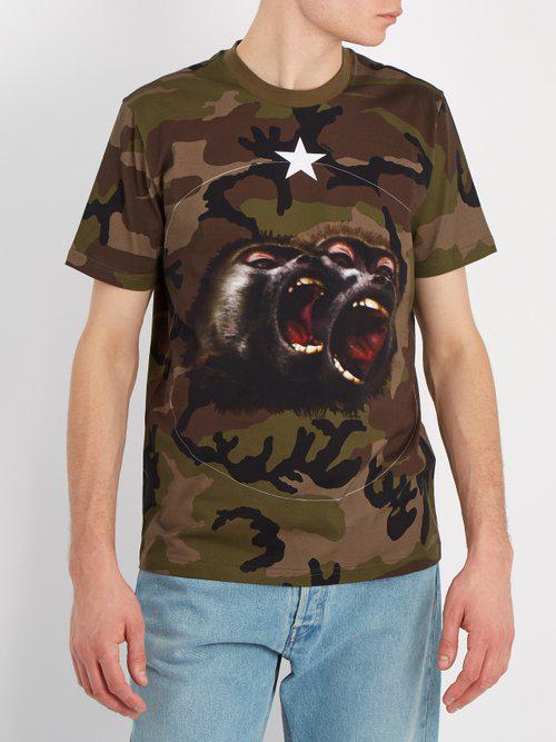 givenchy camo monkey t shirt
