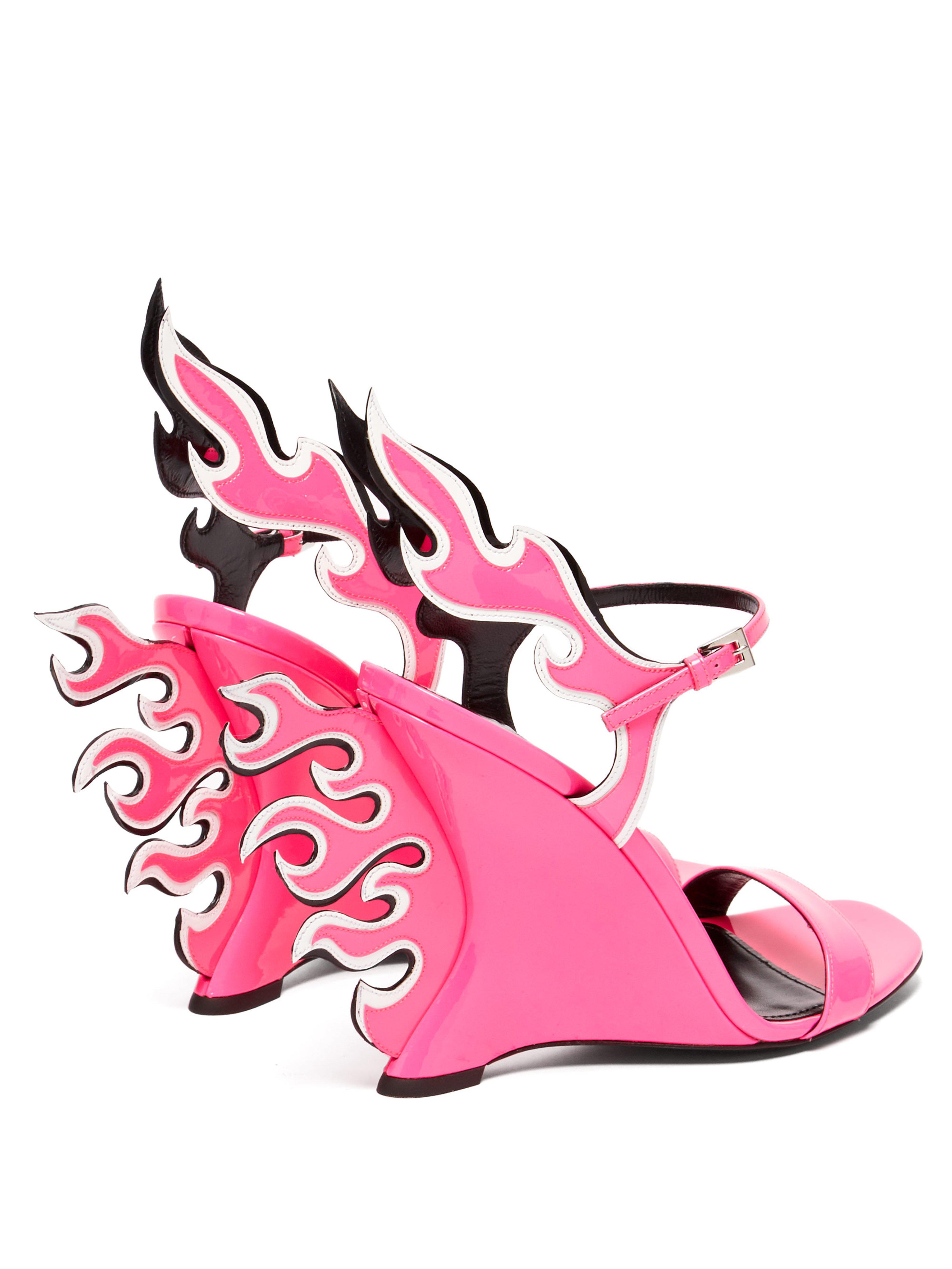 prada pink fire heels