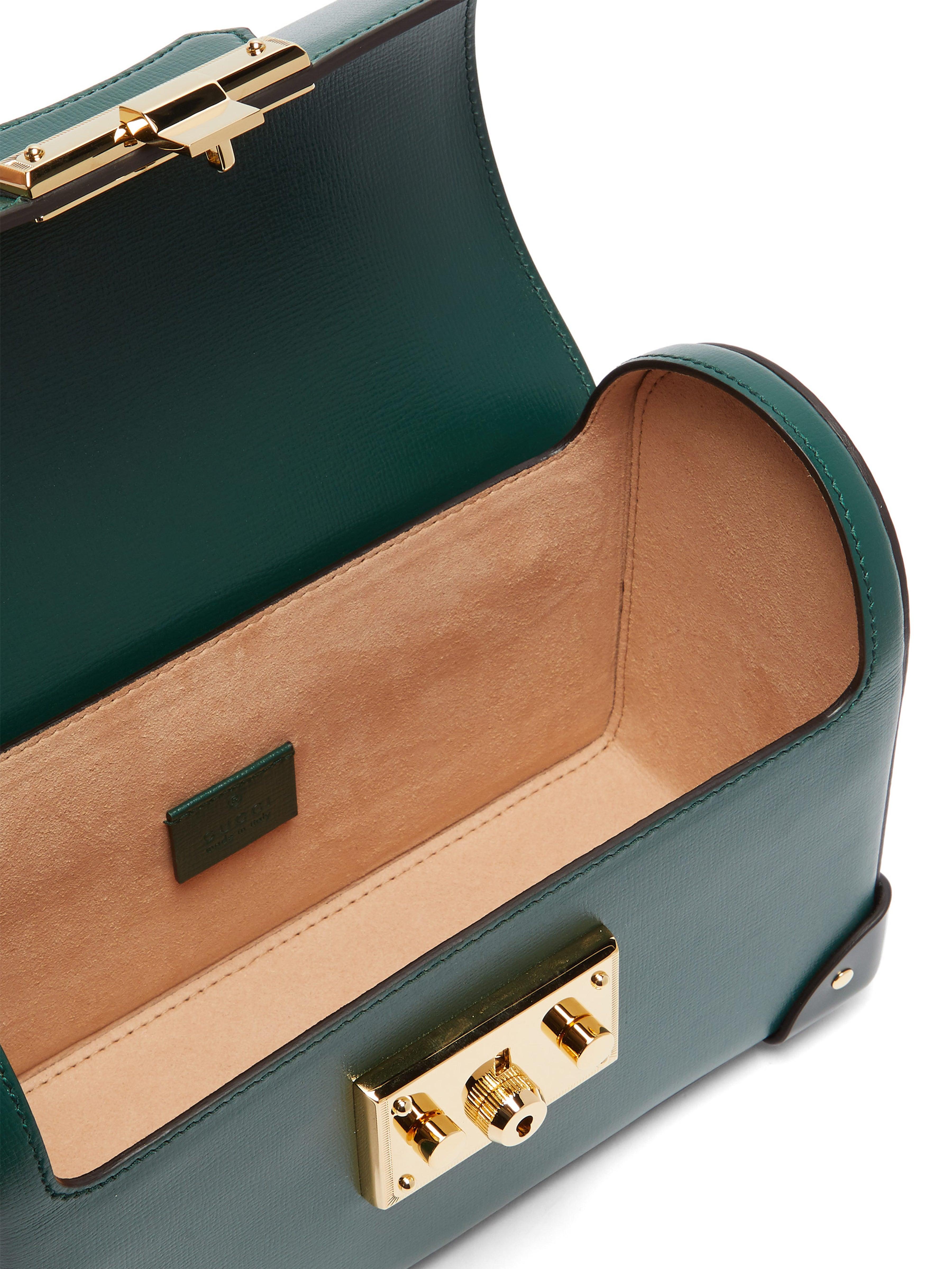 Gucci Padlock Bamboohandle Leather Handbag in Green Lyst