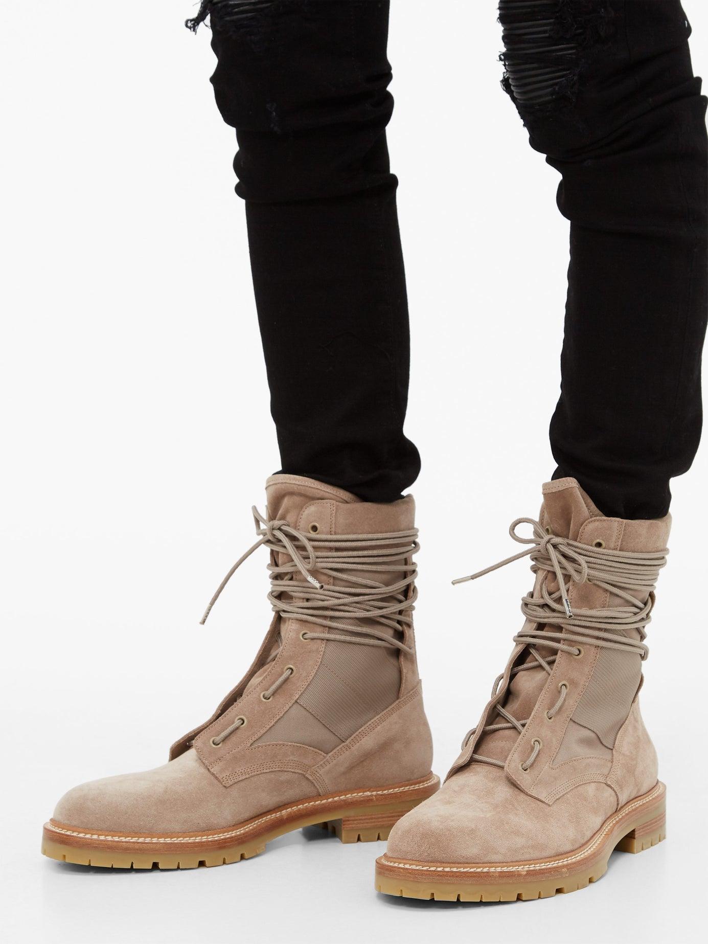 beige canvas boots
