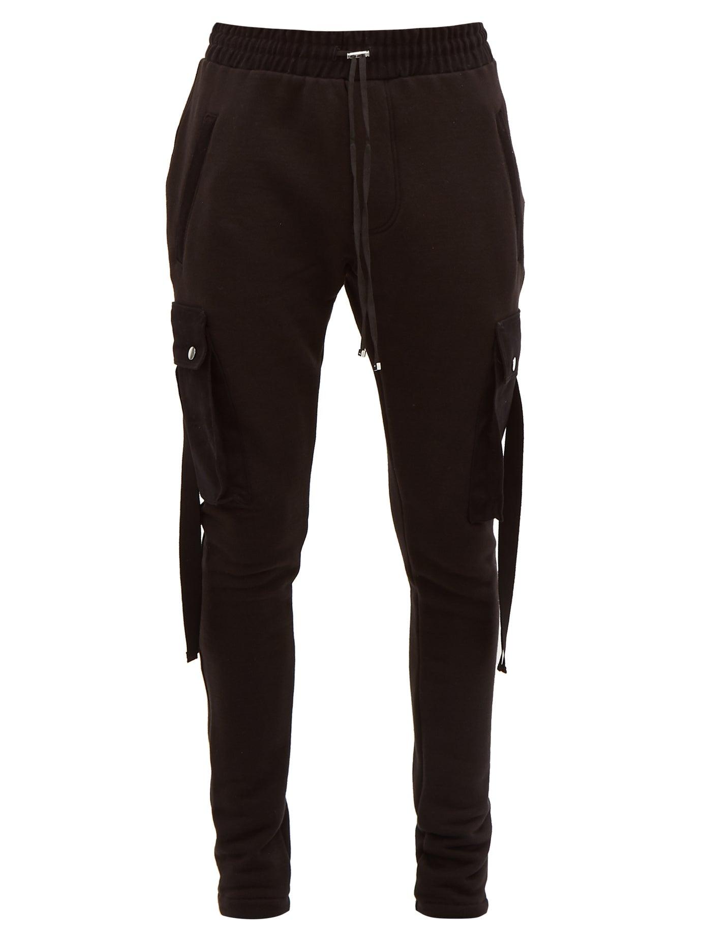 Amiri Cotton-jersey Cargo Track Pants in Black for Men - Lyst
