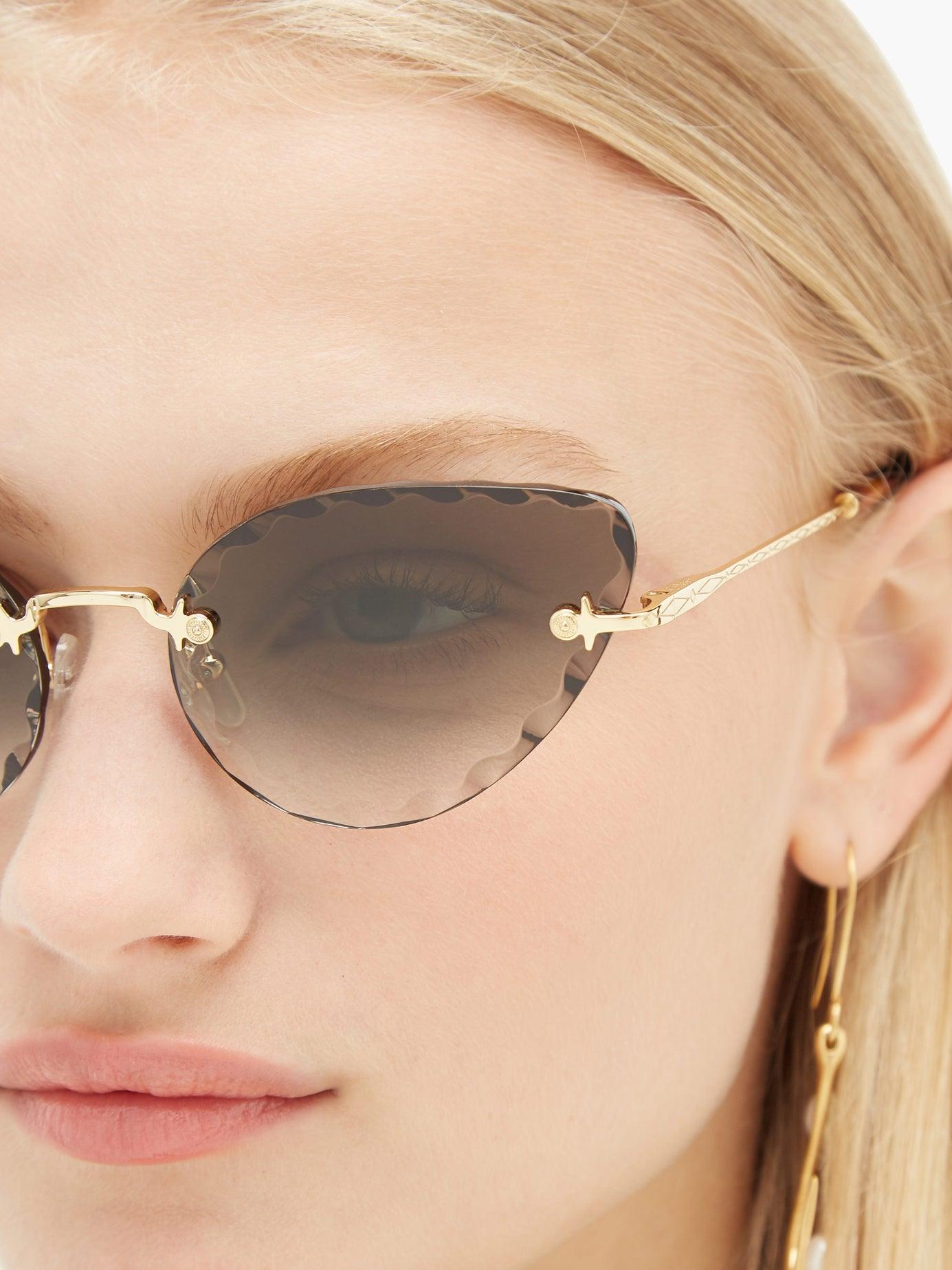 Chloé Rosie Cat-eye Metal Sunglasses | Lyst