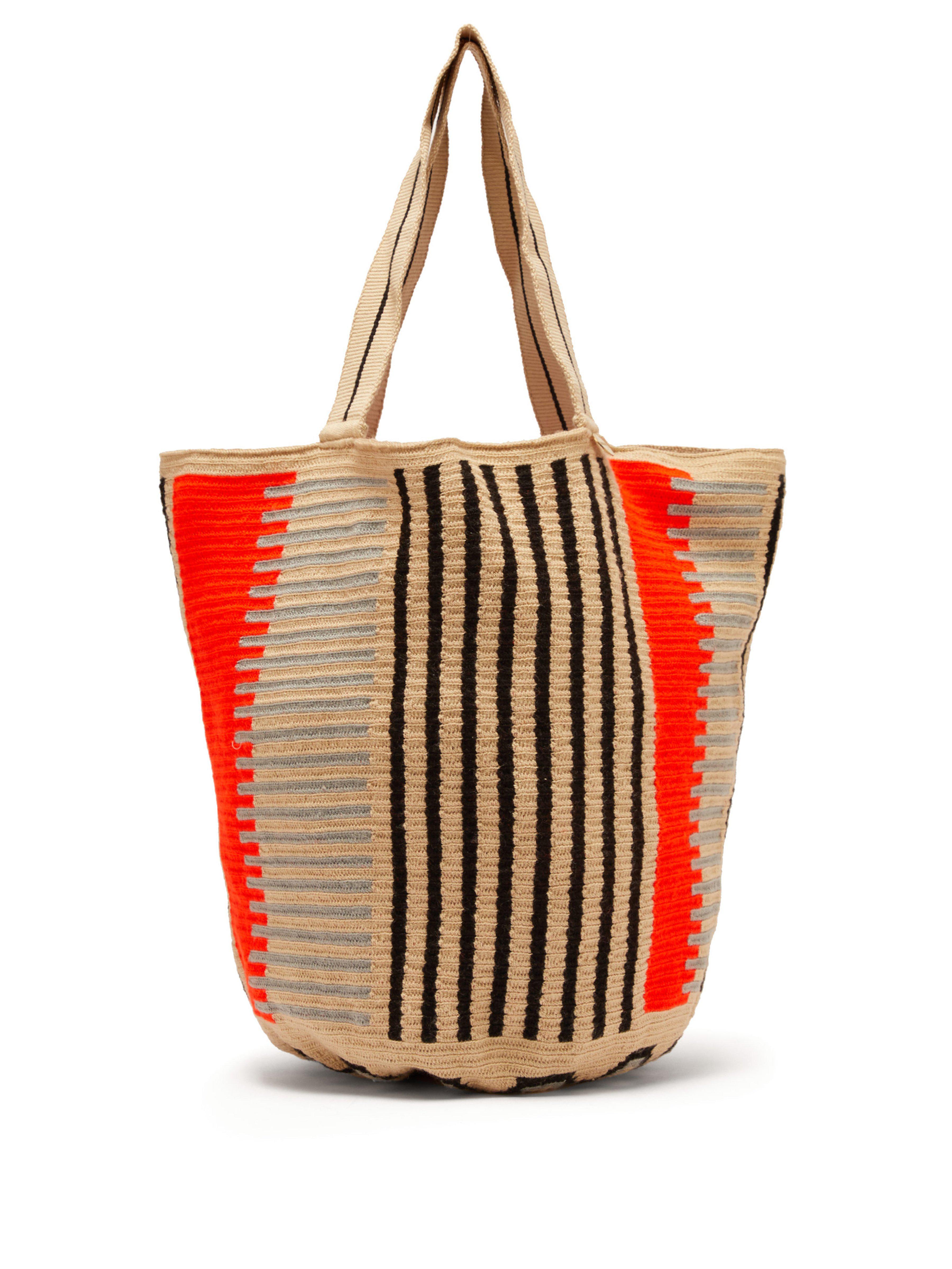 Men S Red Striped Crochet Bag