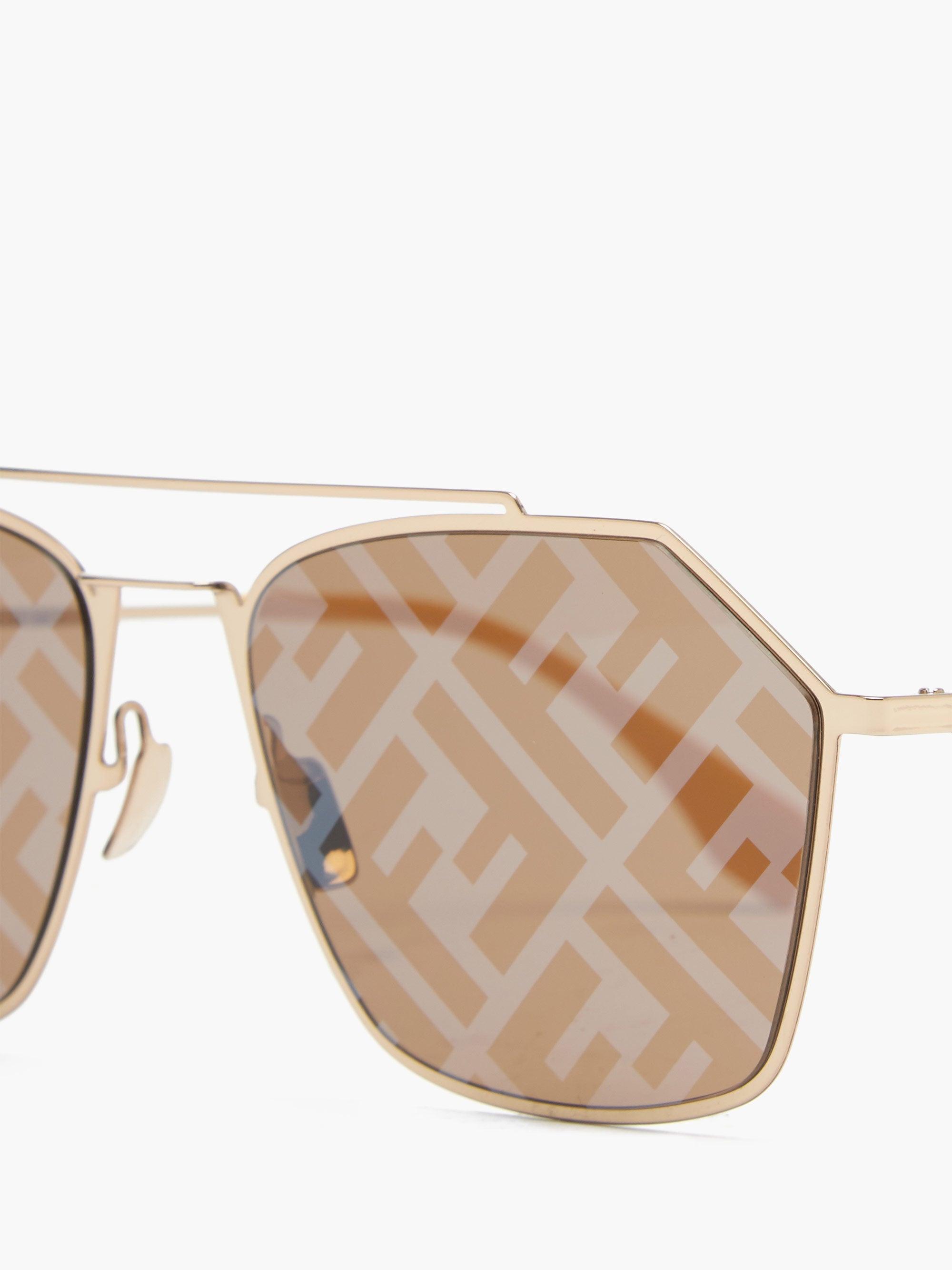 メンズ Fendi Ffモノグラム アビエイターサングラス Lyst メンズ Fendi Ffモノグラム アビエイターサングラス Lyst