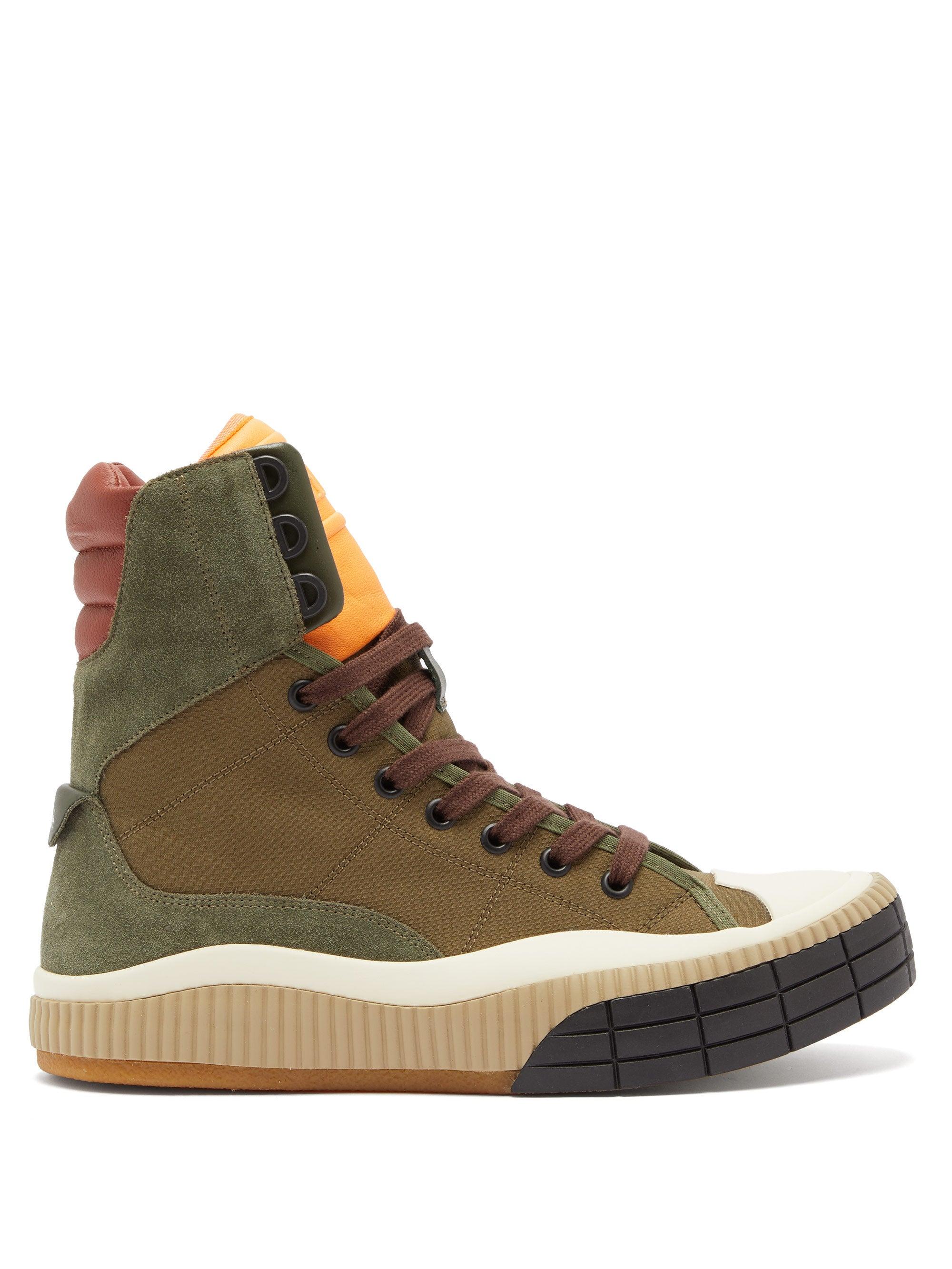 Chloé Clint Suede-trim Canvas High-top Trainers in Natural - Lyst