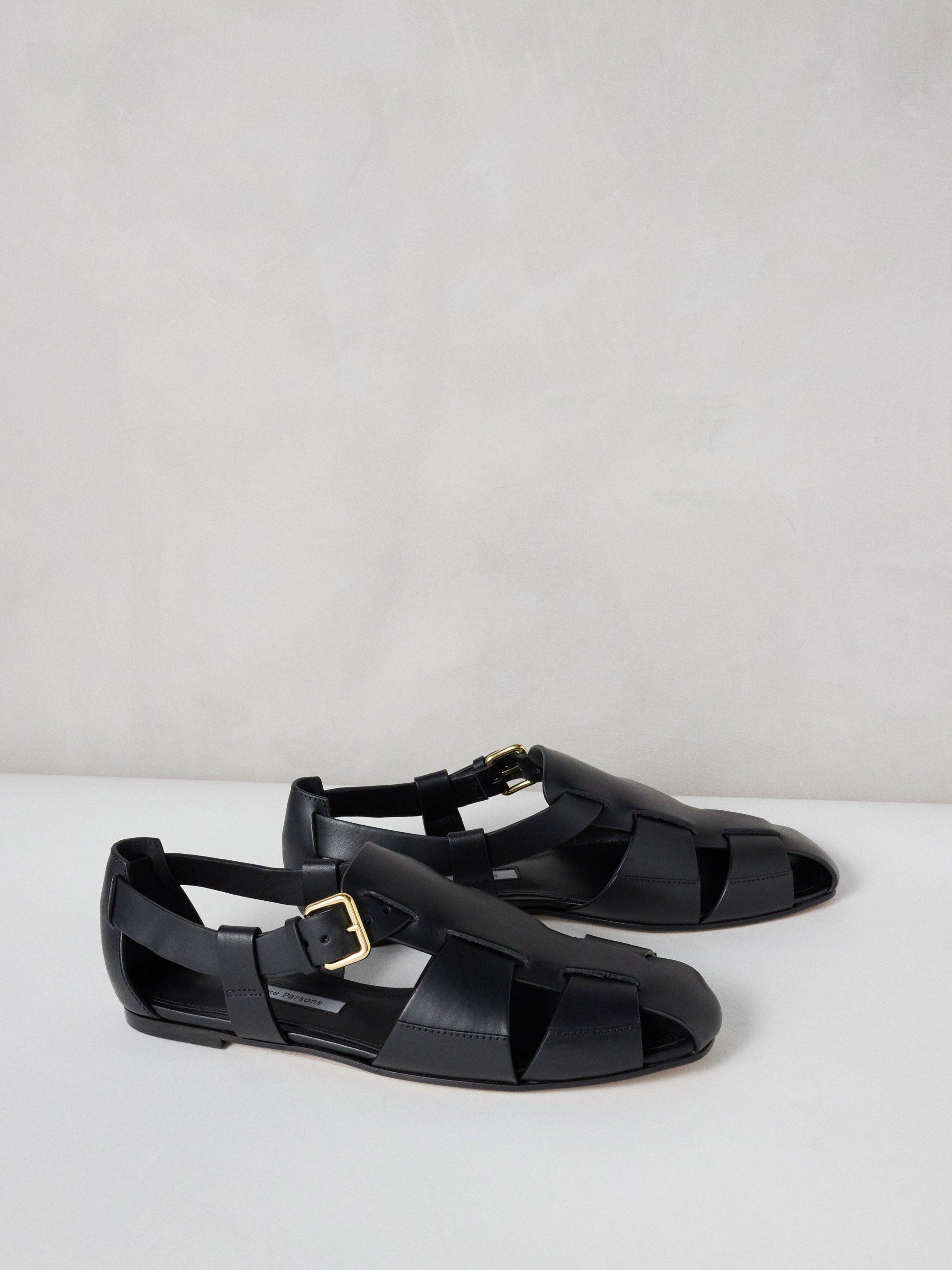 Caged sales leather sandals