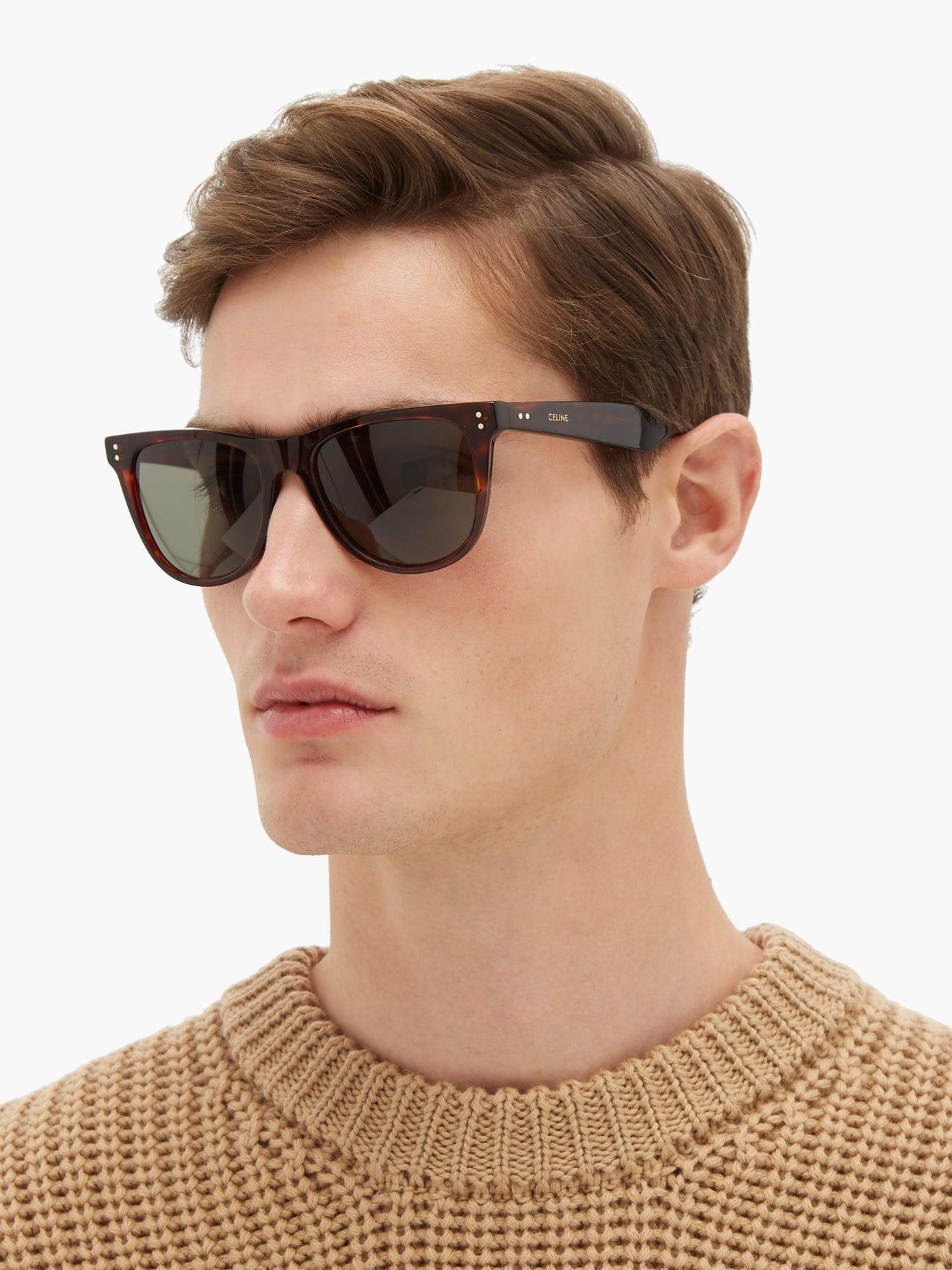 Celine D Frame Tortoiseshell Effect Acetate Sunglasses in Brown for Men -  Lyst