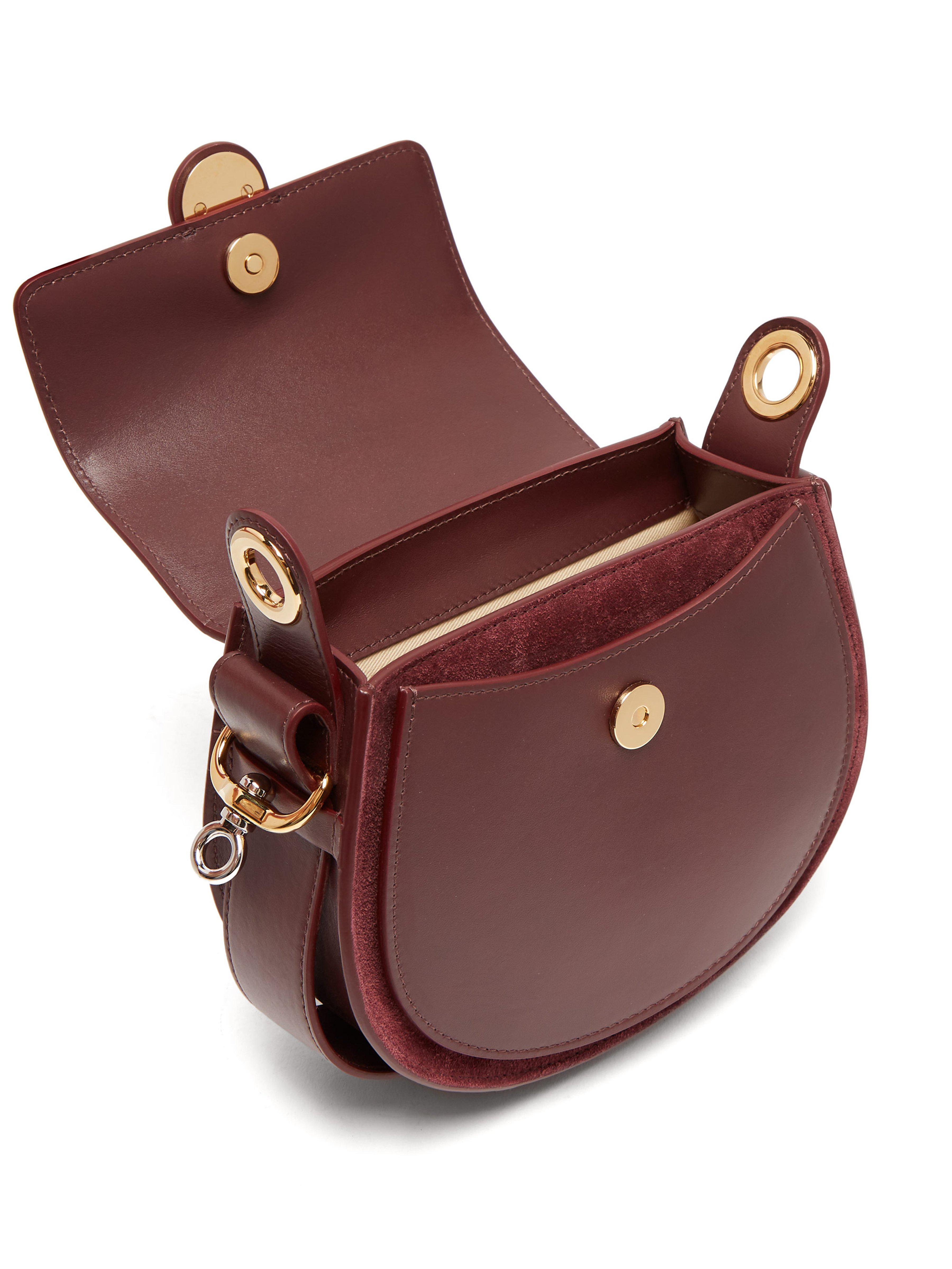 Chloé Tess Small Leather/suede Camera Crossbody Bag in Burgundy (Brown