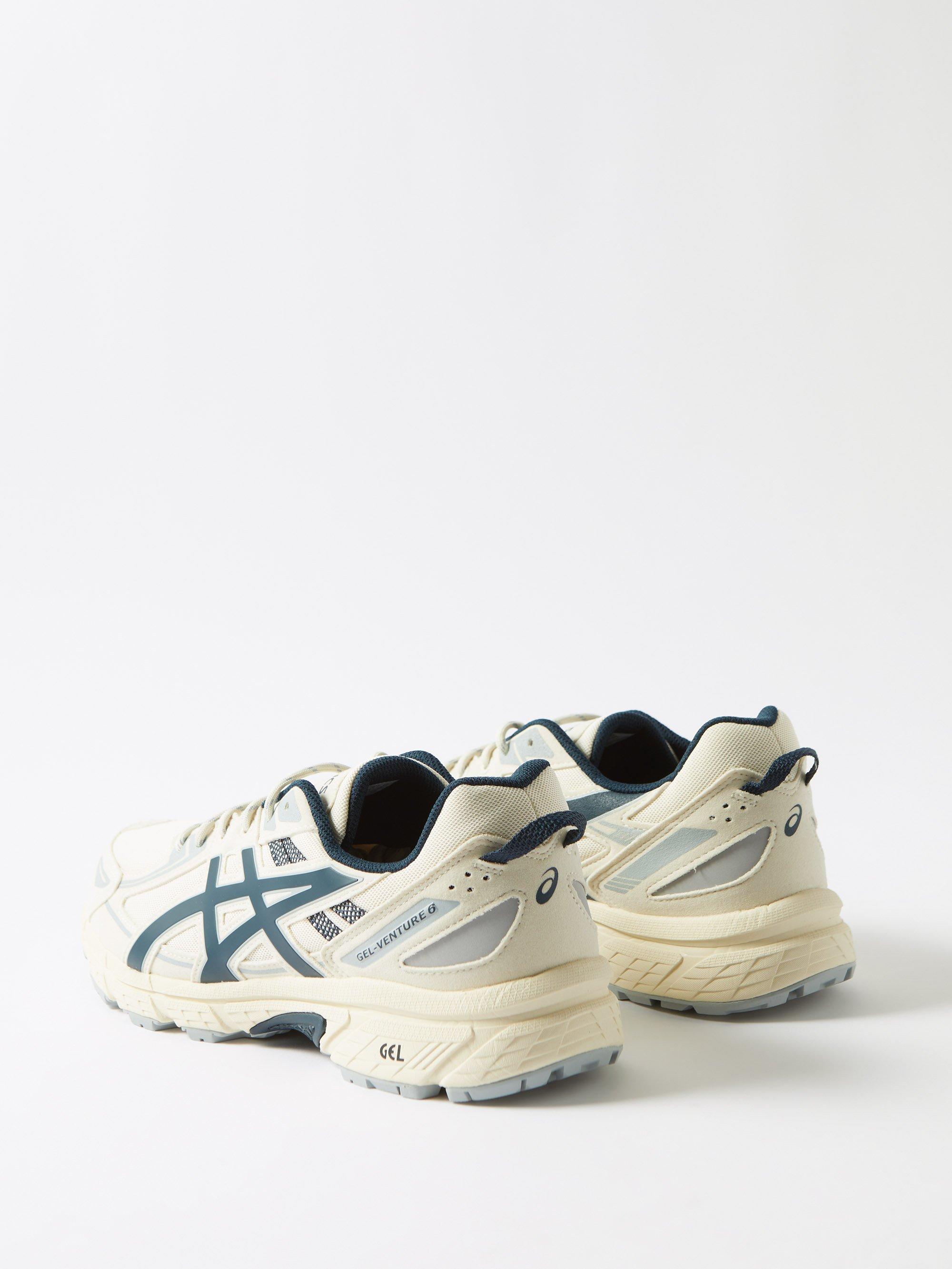 Asics Gel-venture 6 Faux-leather And Mesh Trainers in White for Men | Lyst