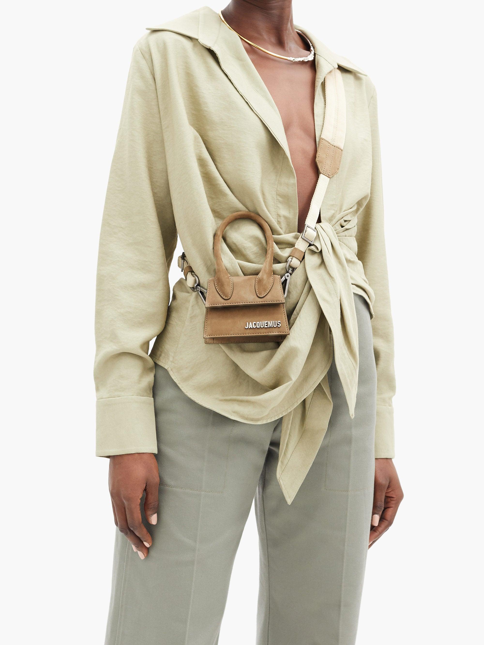 Jacquemus Chiquito Canvas-strap Leather Cross-body Bag in Natural | Lyst