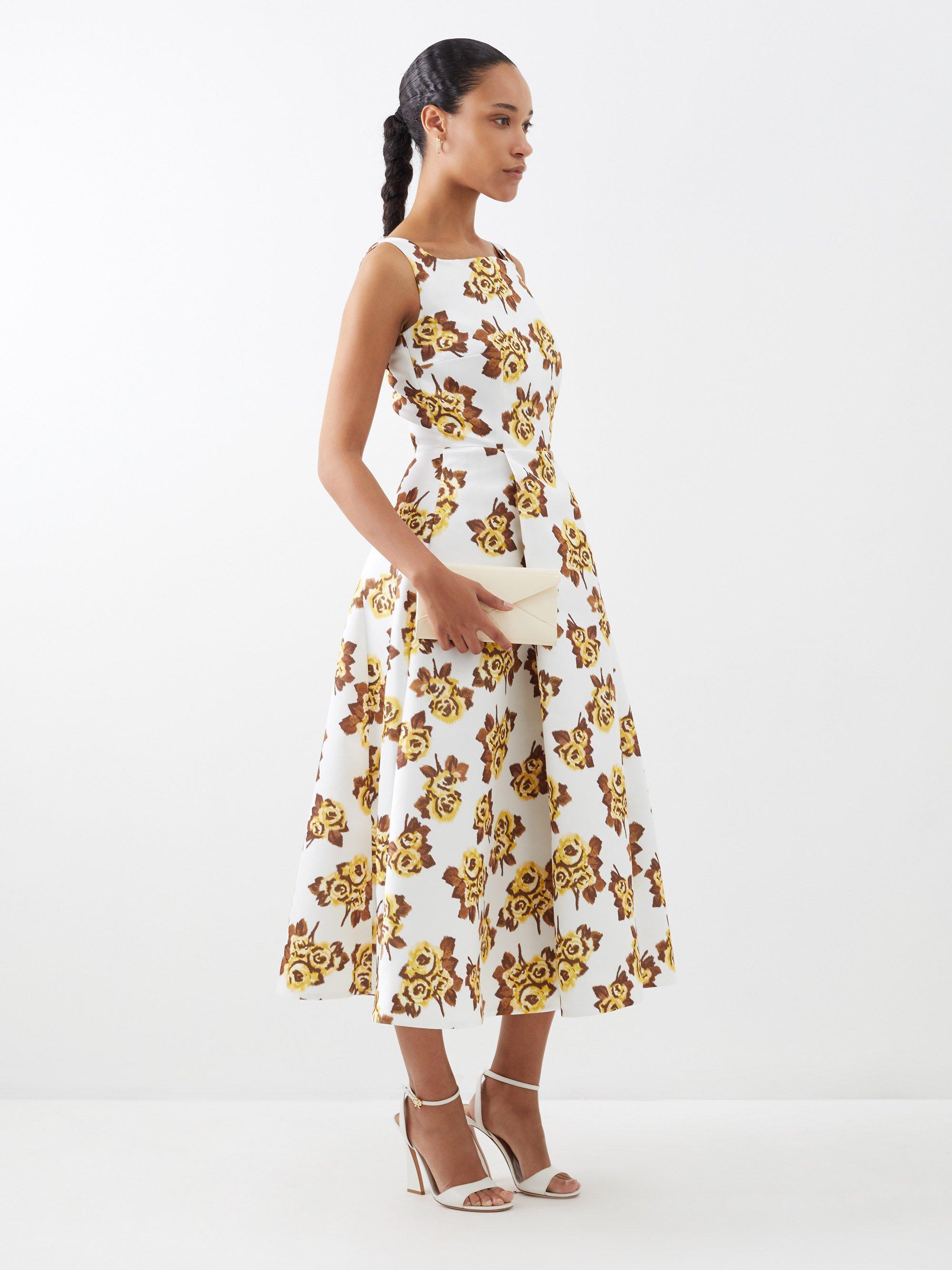 ワンピース herlipto Floral Pleated Satin Cami Dress Floral Pleated Satin Cami Dress
