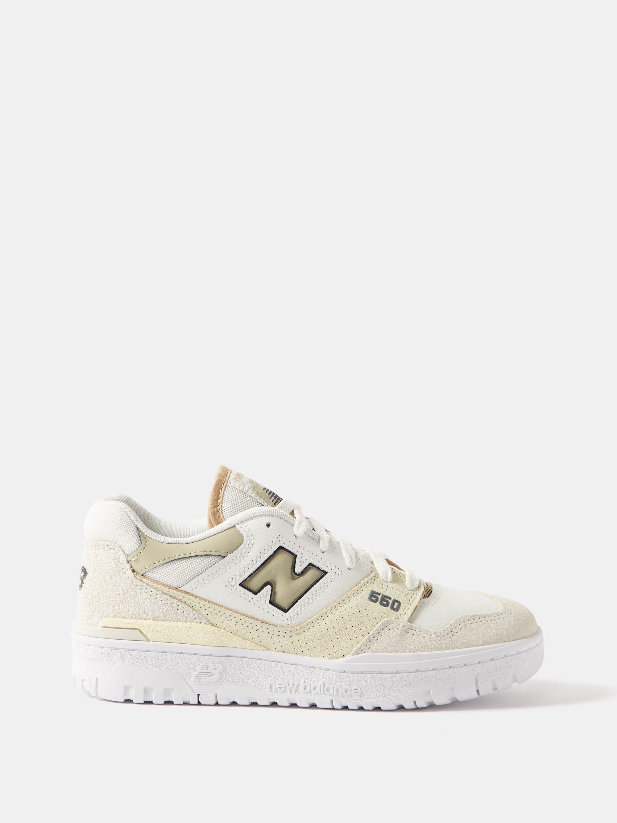 New Balance 550 Suede, Leather And Mesh Trainers in White Lyst