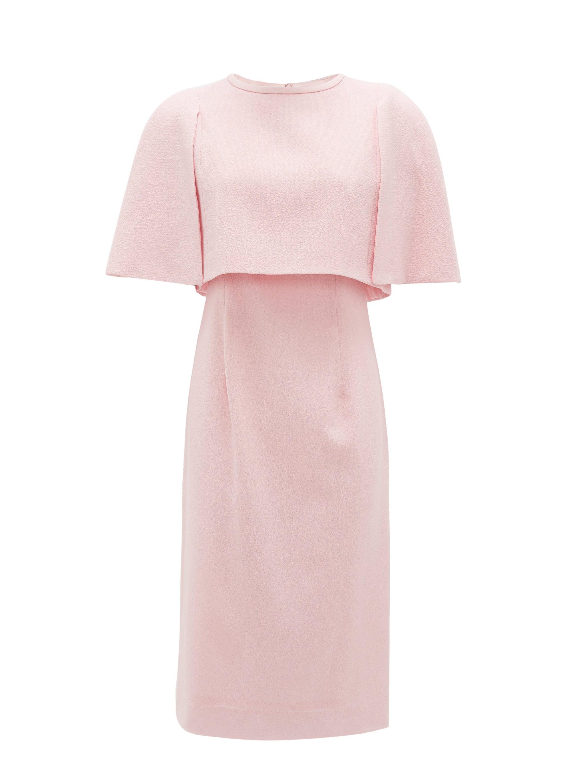 Goat Cape-bodice Wool-crepe Dress in 