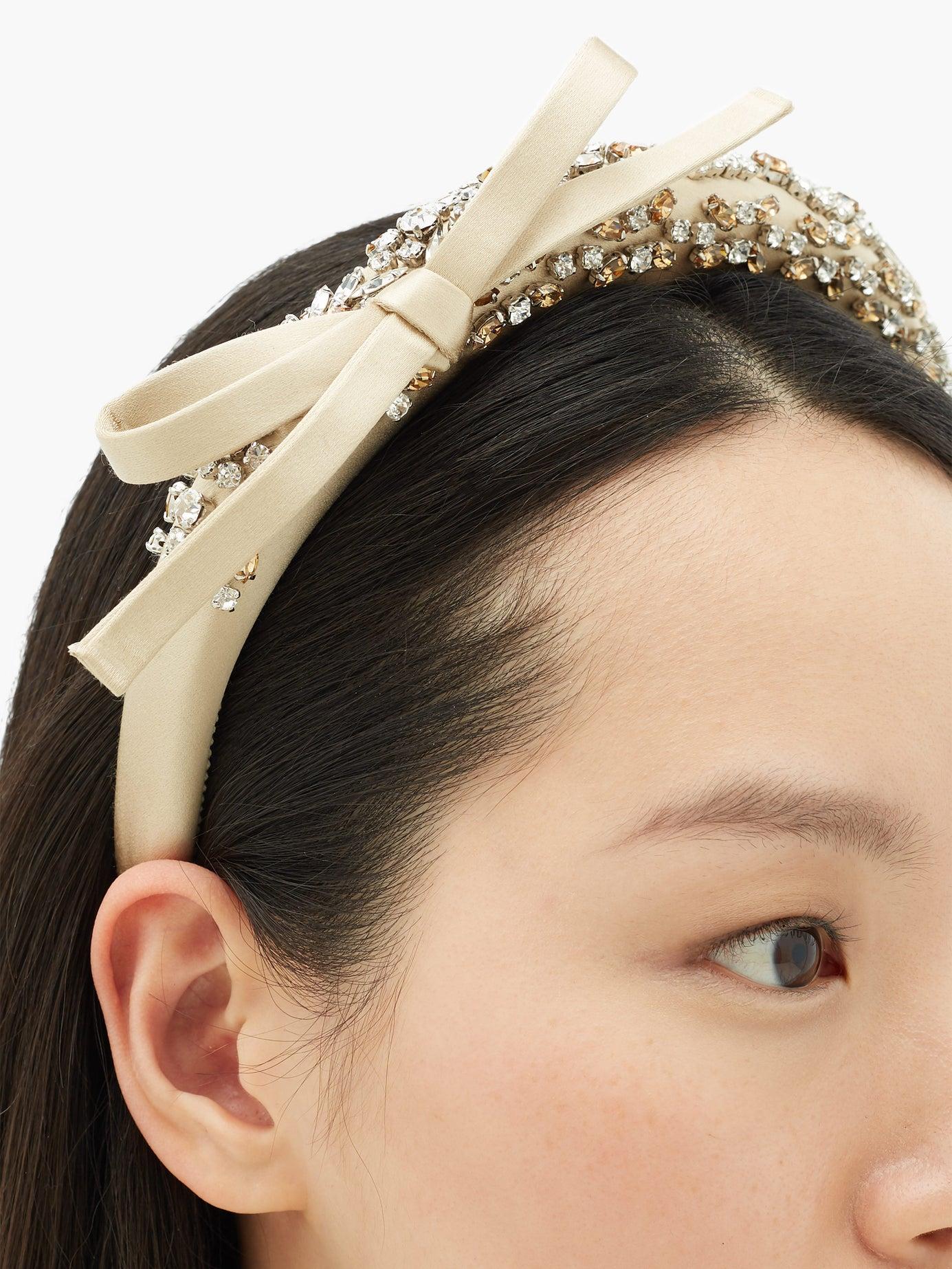 Prada Crystal Embellished Satin Headband Lyst