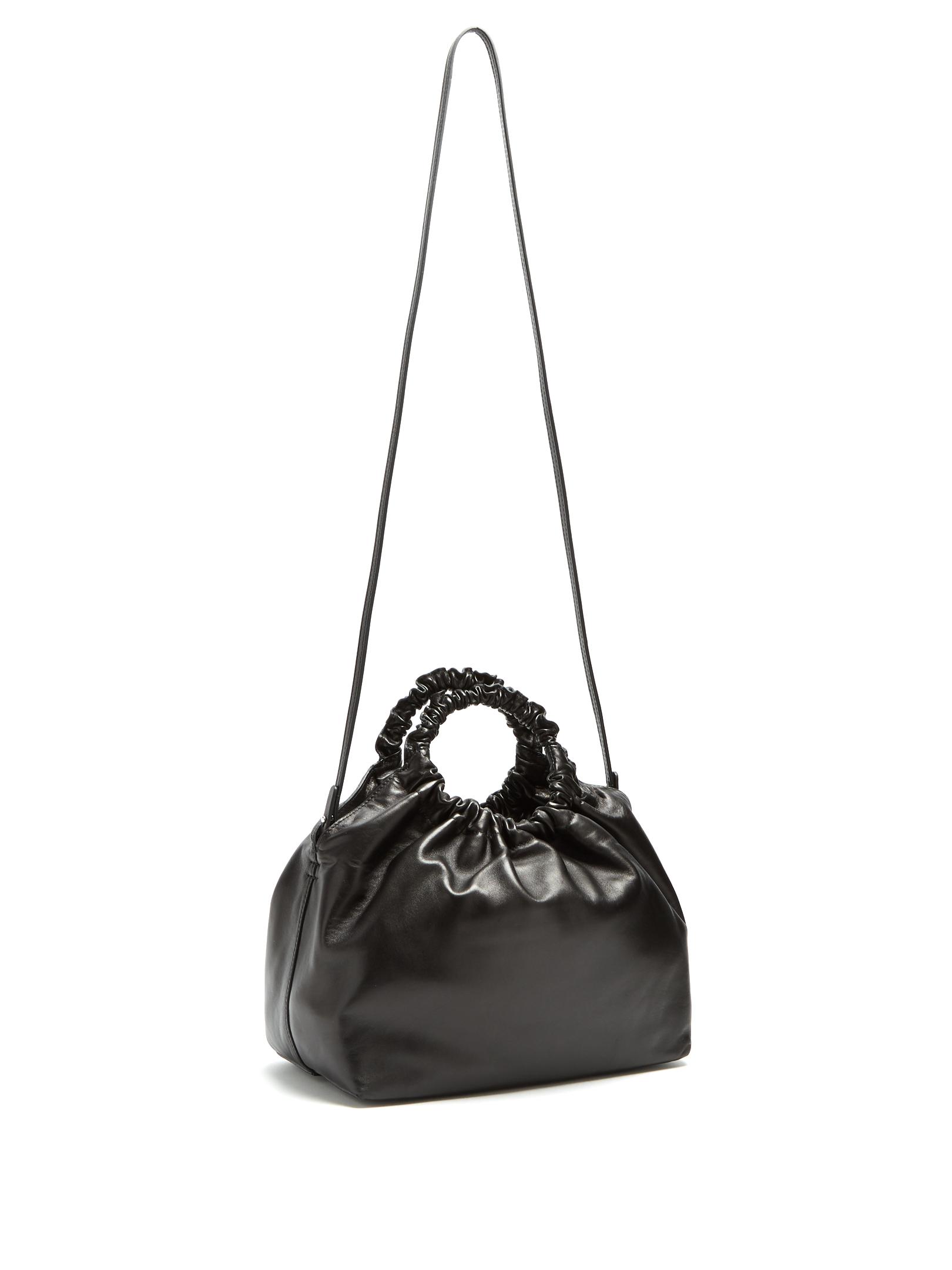The Row Double Circle Medium Leather Bag in Black - Lyst