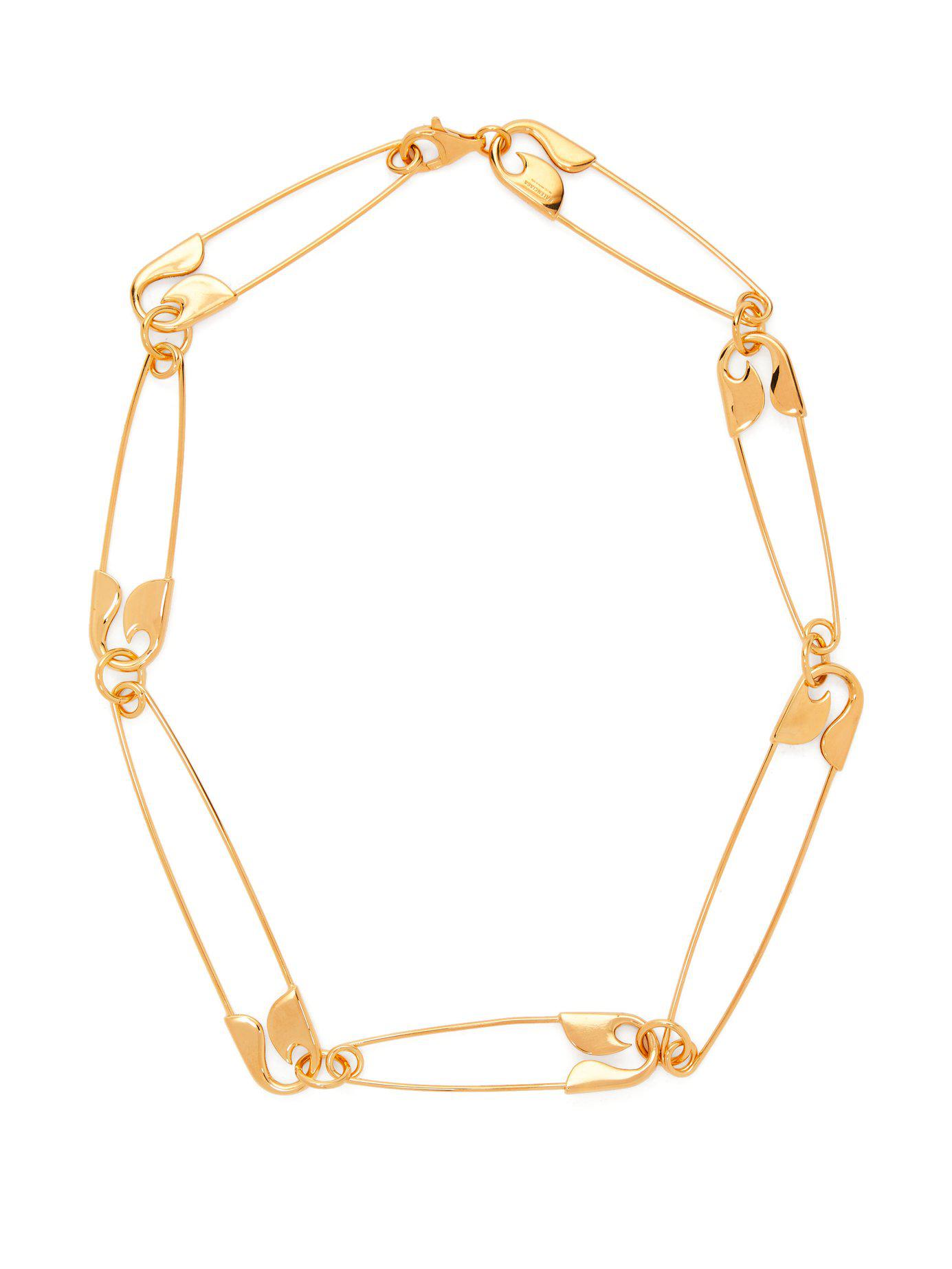 Balenciaga Safety Pin Necklace in Metallic | Lyst