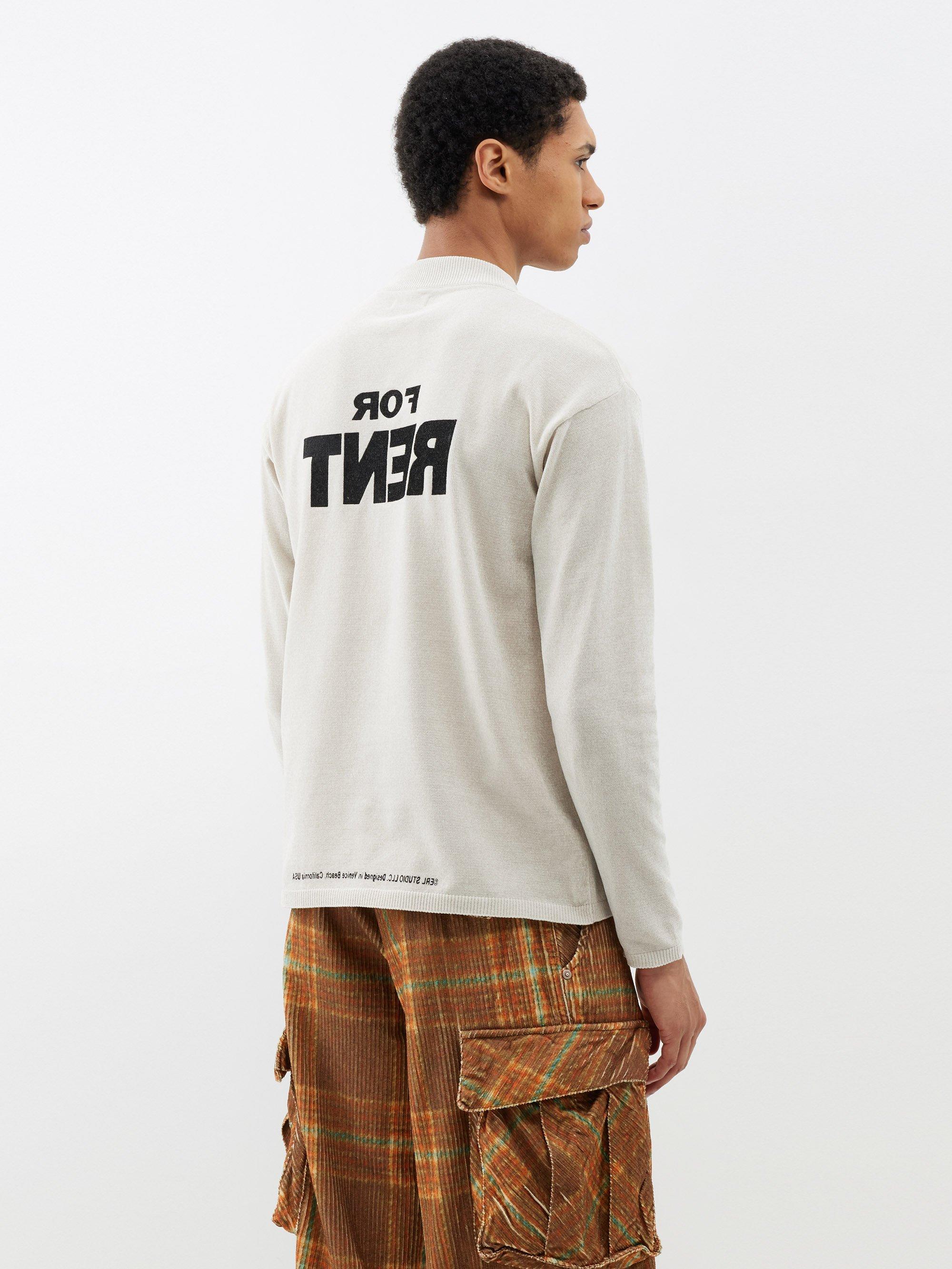 ERL For Rent-print Knitted Sweater in Natural for Men | Lyst