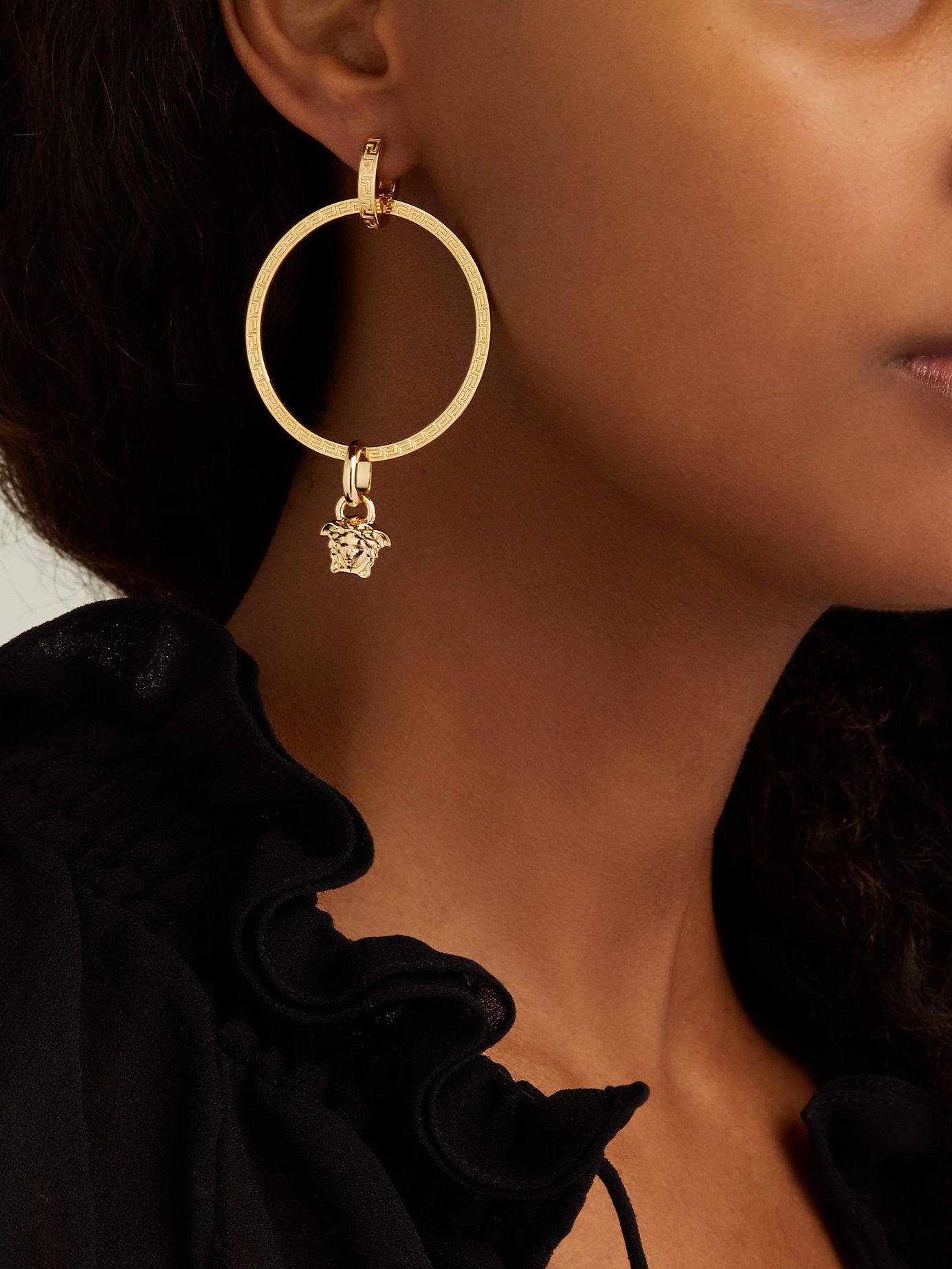 Versace Medusa Hoop Earrings in Gold (Metallic) | Lyst