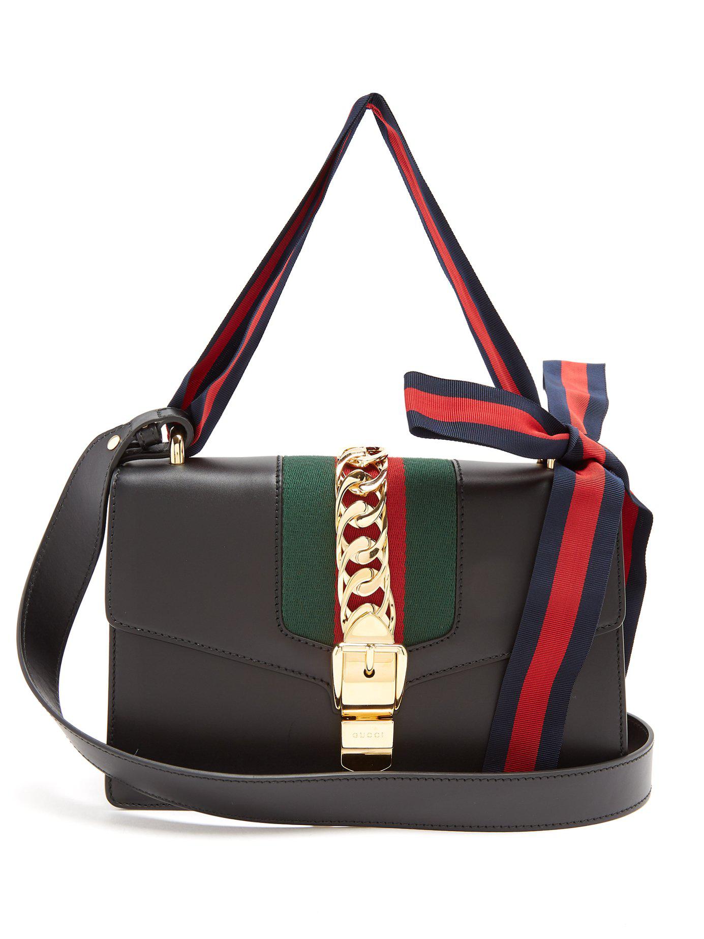 Gucci Sylvie Leather Shoulder Bag in Black - Save 11% - Lyst