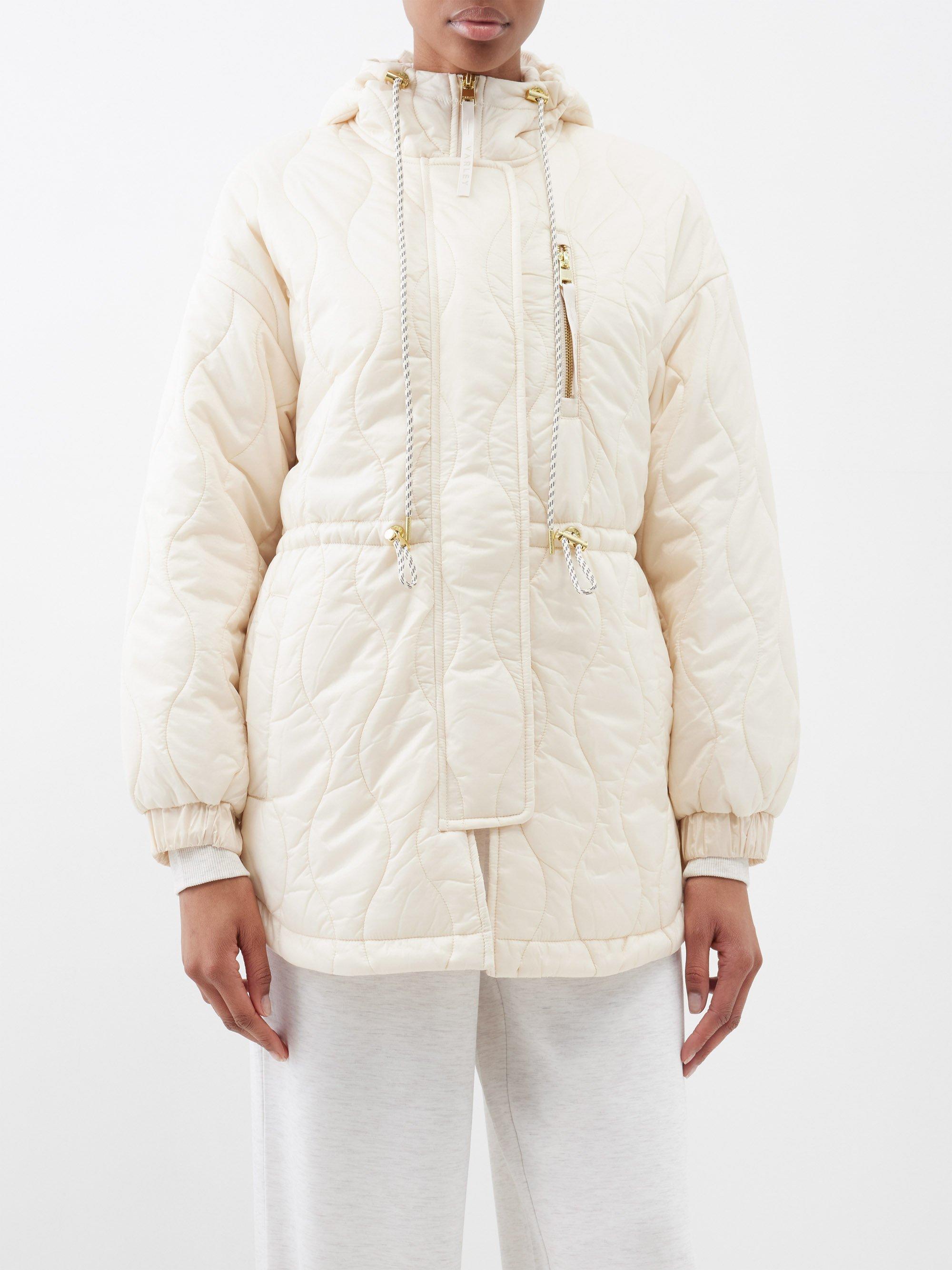 Arlen ribbed-knit and quilted glossed-shell jacket