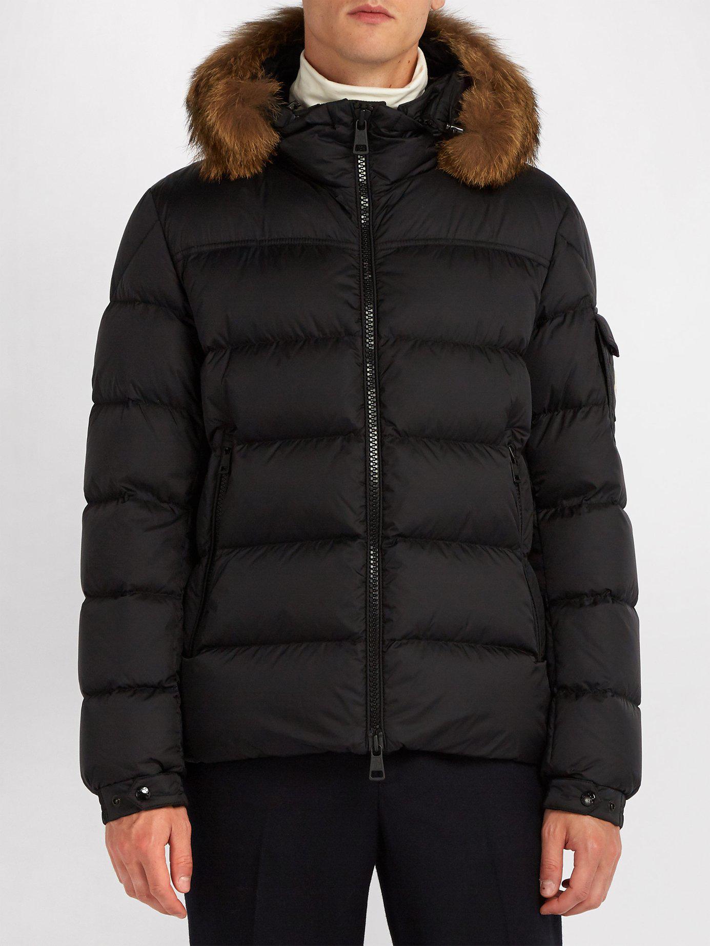 Moncler Synthetic Marque Quilted-down Jacket in Black for Men - Lyst